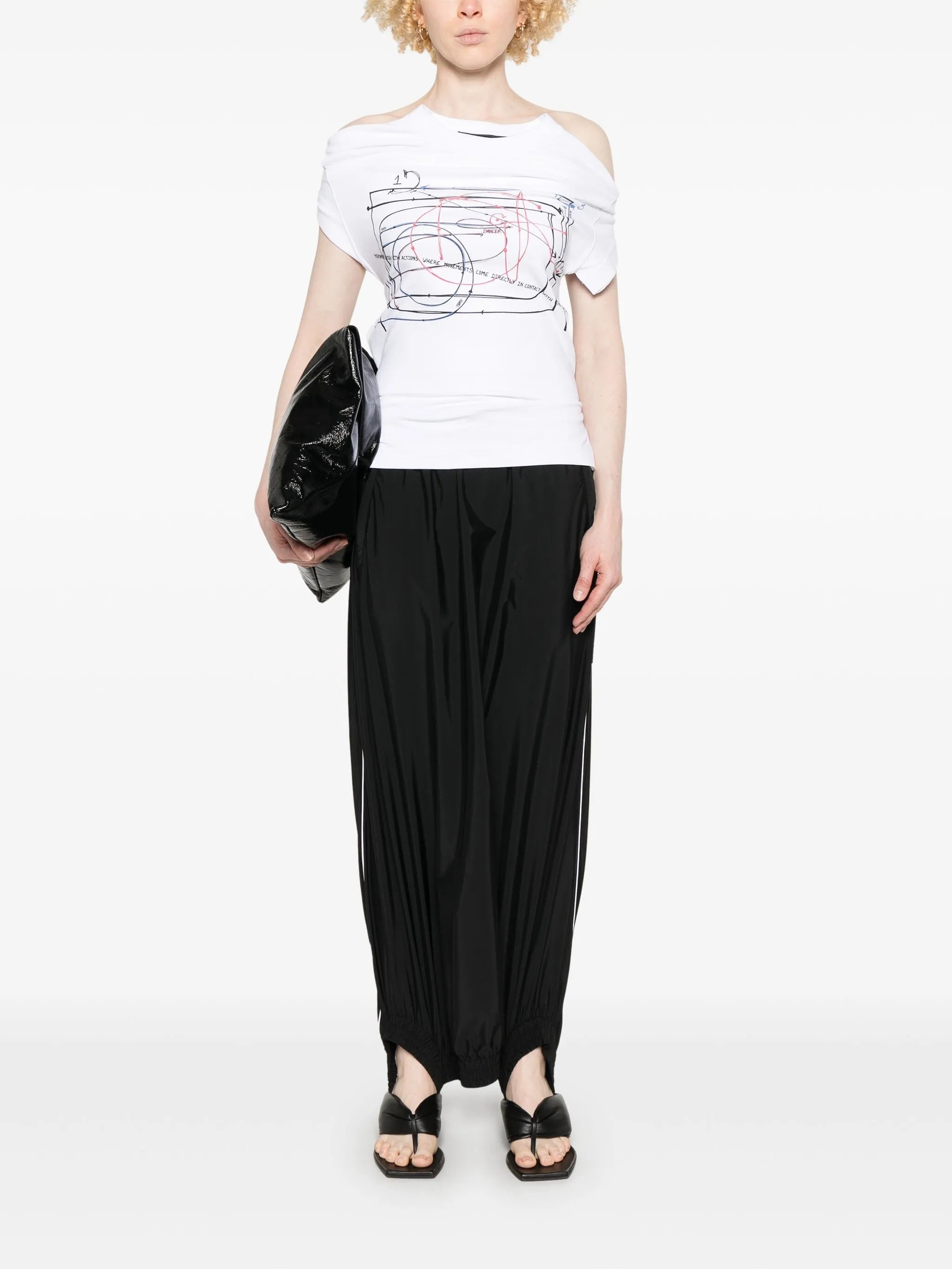 ALAINPAUL - Women Fitted Elastics Multicoloured Print T-shirt - 1