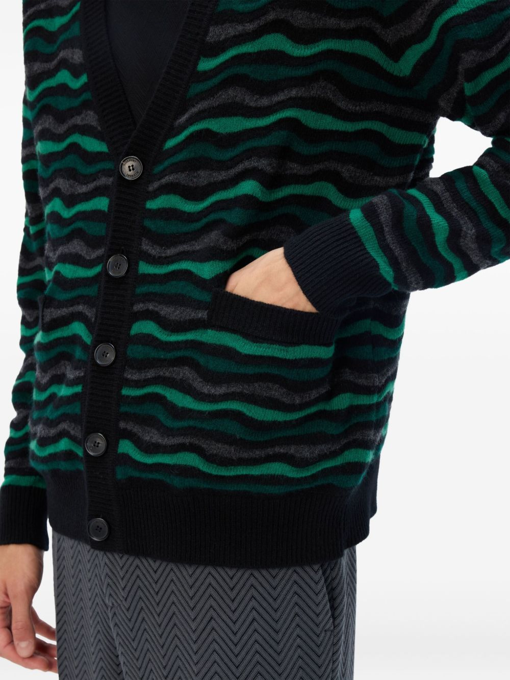 wave-pattern cardigan - 4