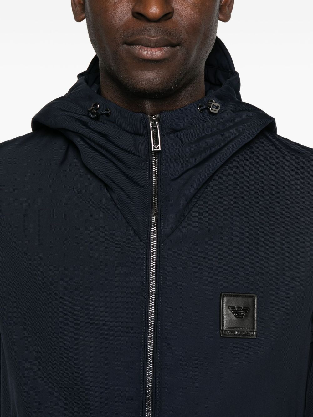 hooded logo-patch jacket - 5