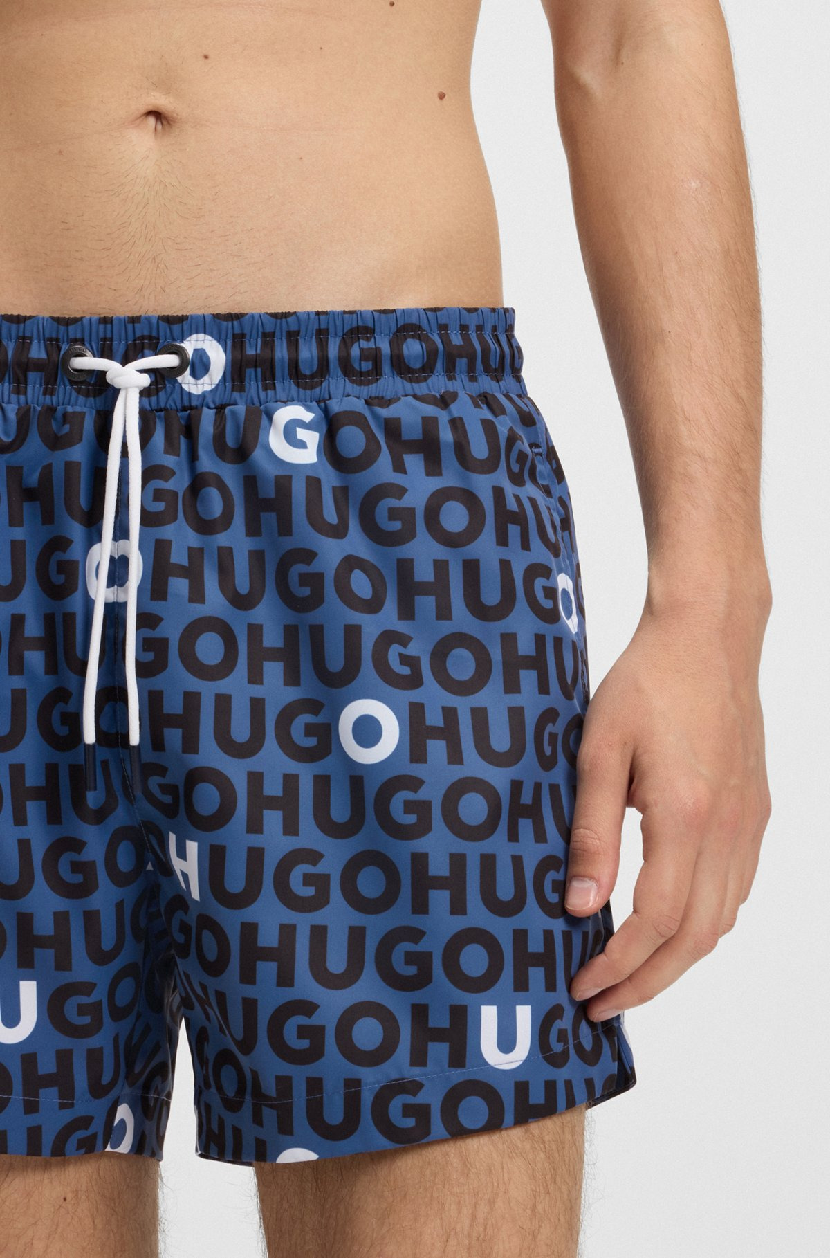 LOGO-PRINT SWIM SHORTS WITH DRAWCORD - 3