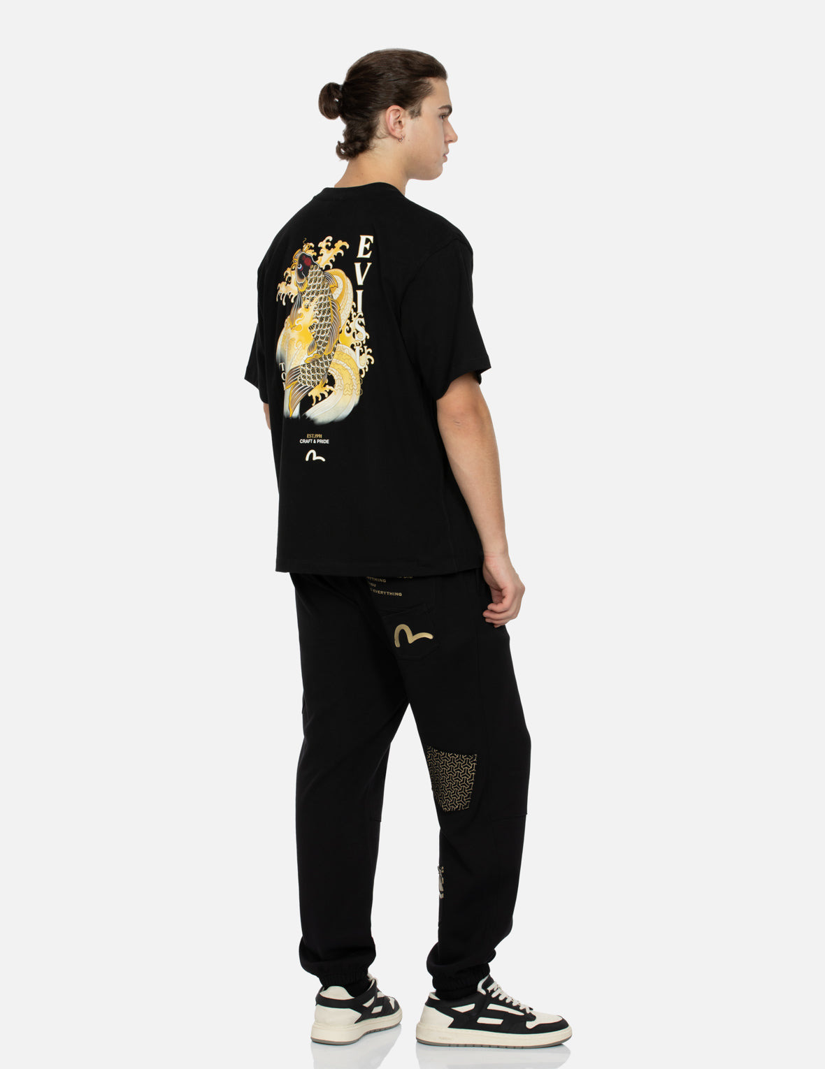 SEAGULL EMBROIDERY AND CARP PRINT RELAX FIT T-SHIRT - 3