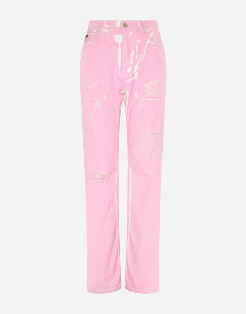 Flared coated denim jeans - 1