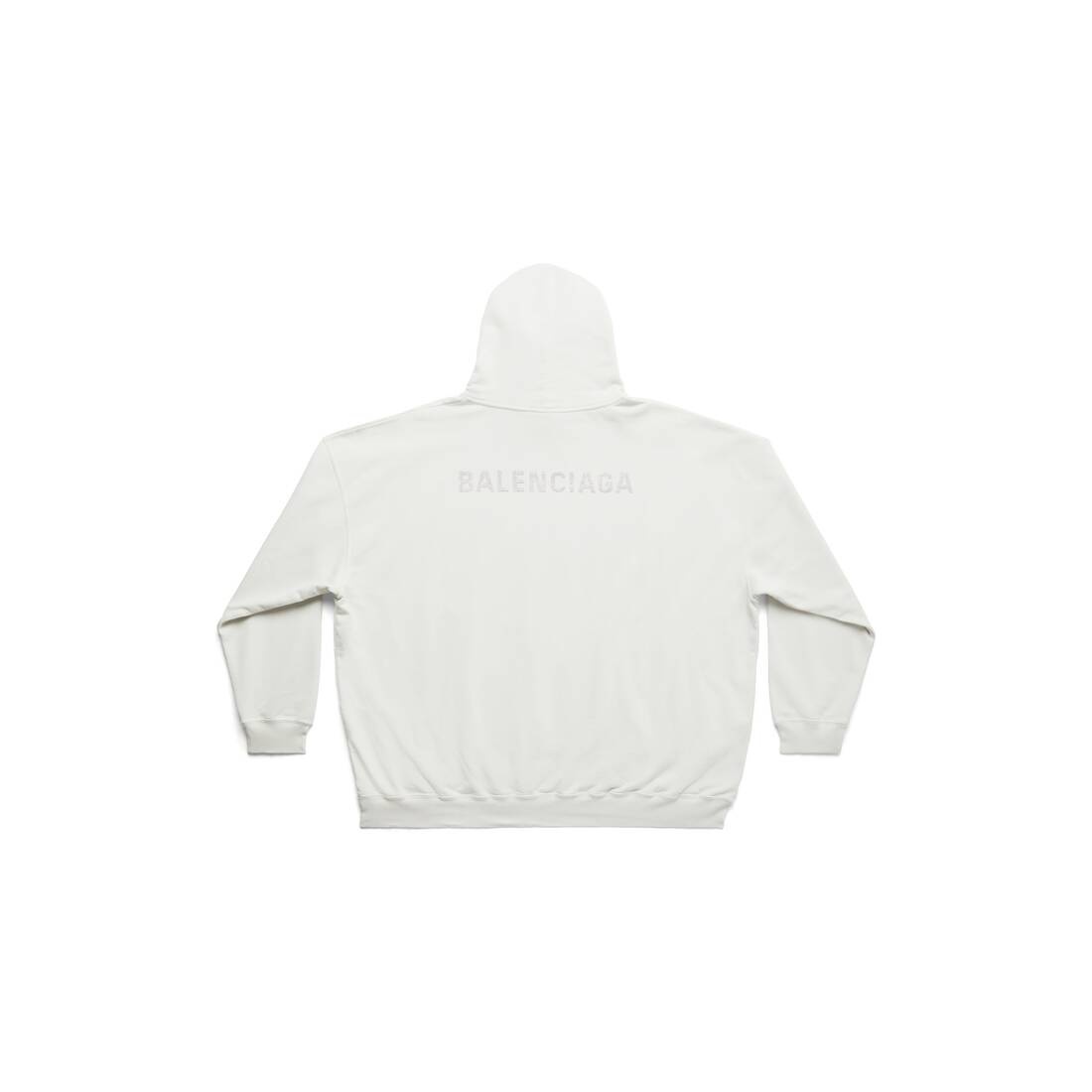 Women's Balenciaga Back Hoodie Large Fit in White - 6
