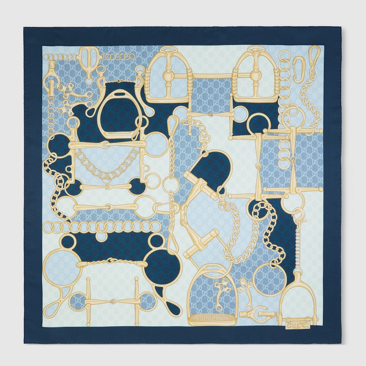 GG Horsebit silk scarf - 1