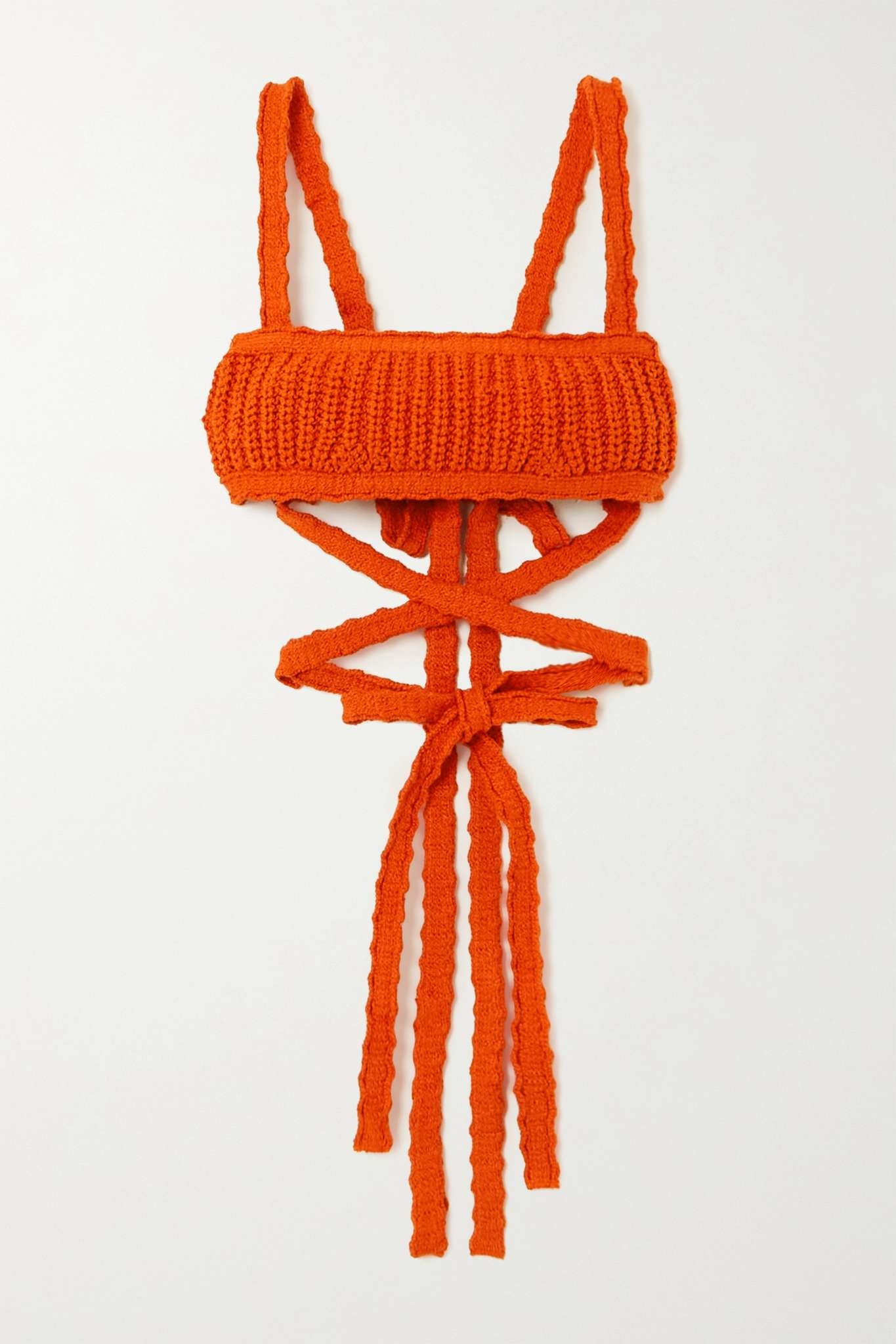 Palm Springs tie-detailed crochet-cotton bralette - 1