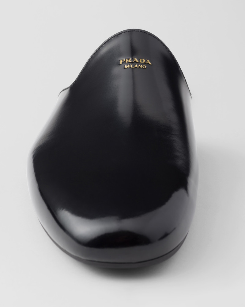 Brushed leather slippers 6