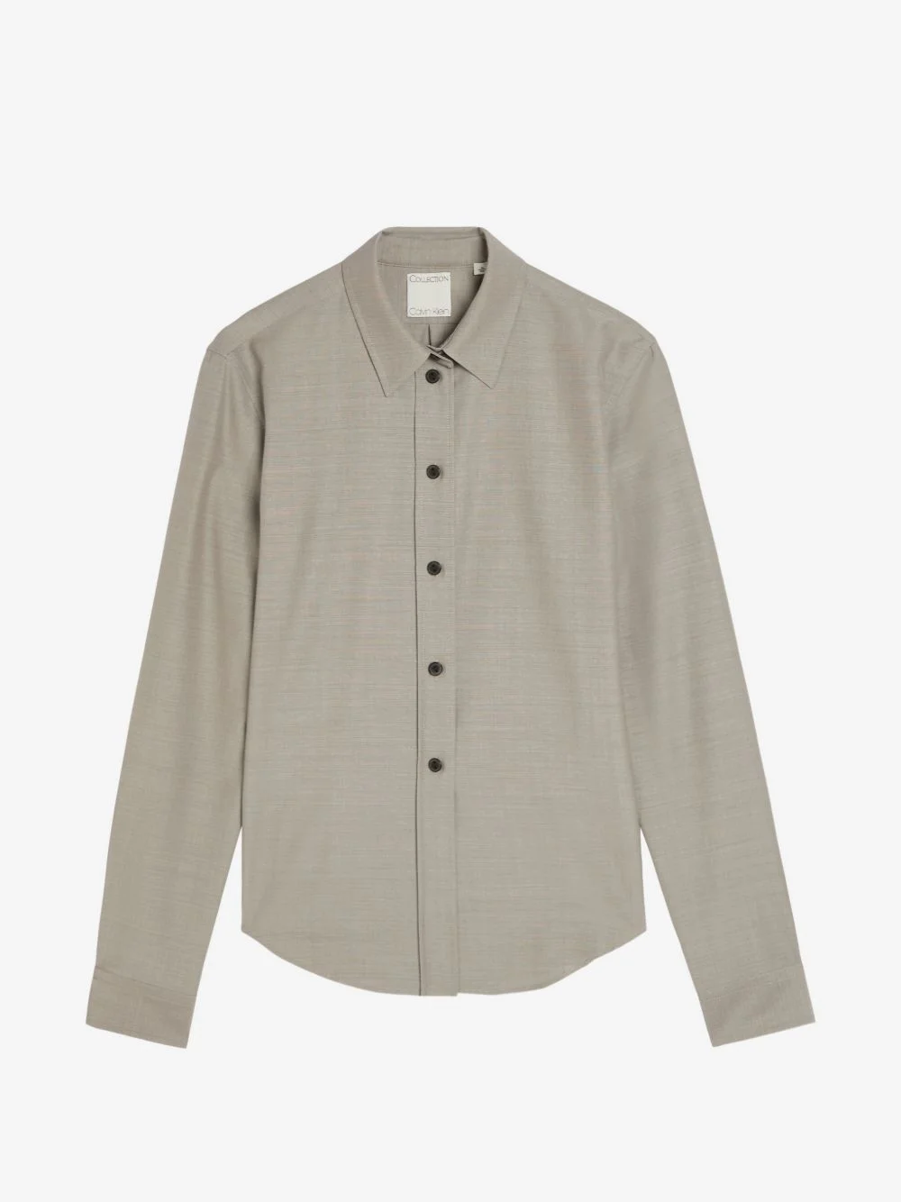 melange-effect long-sleeve shirt - 1