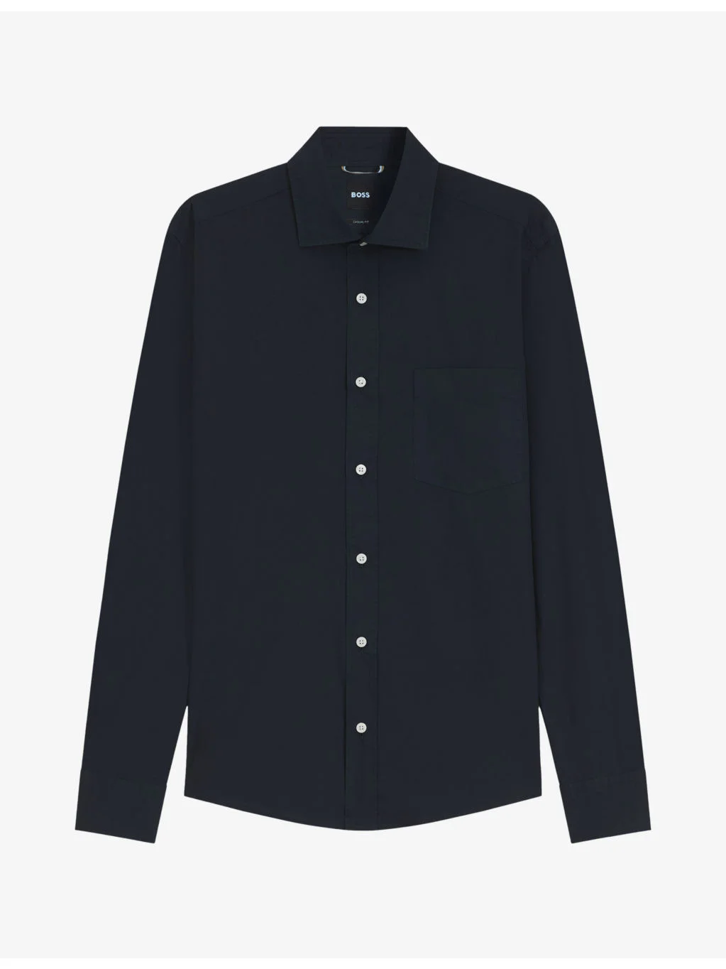 Long-Sleeved Chest-Pocket Cotton-Poplin Shirt - 1