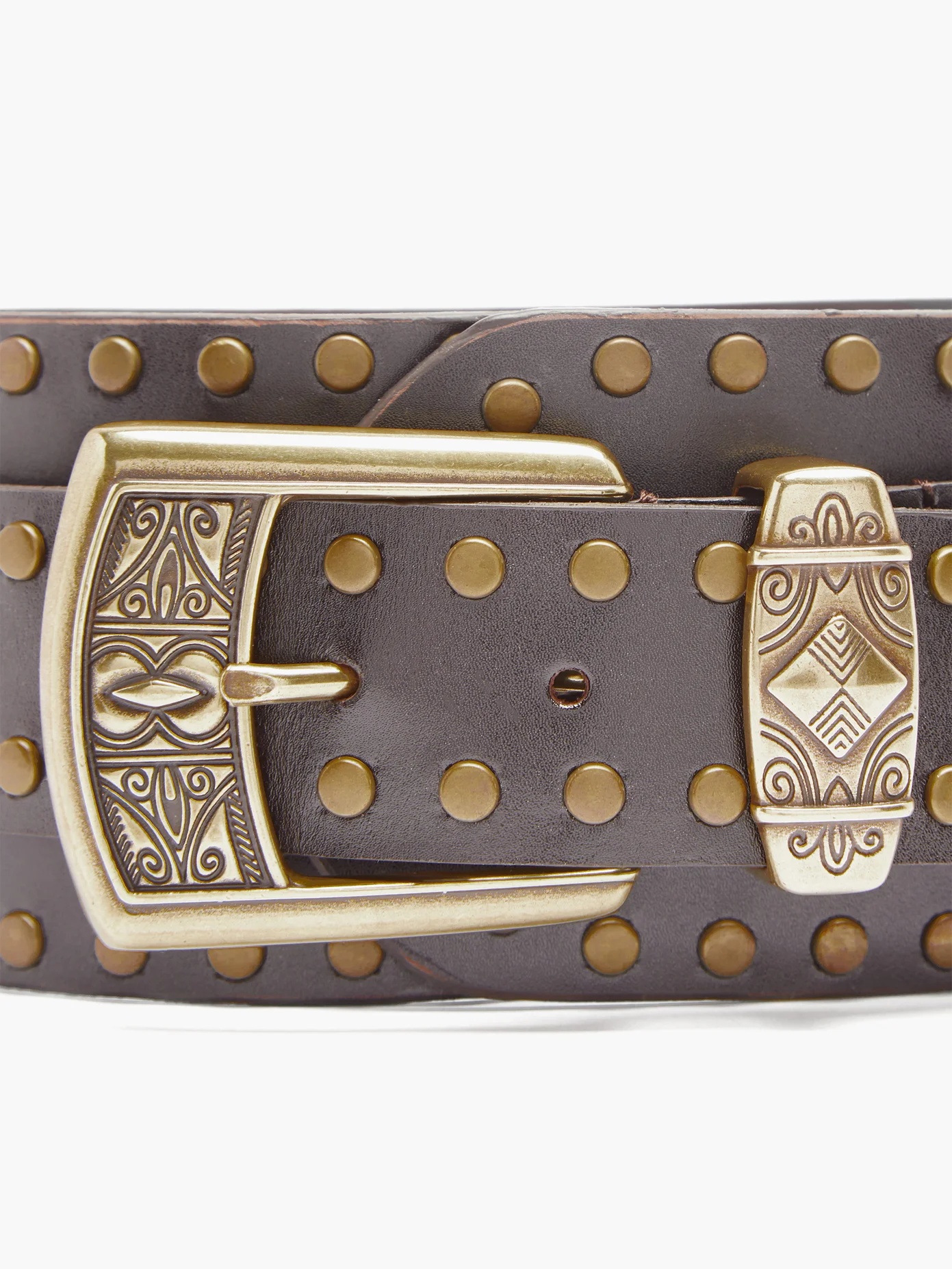 Studded leather waist belt - 5