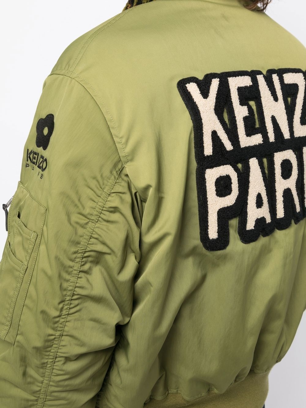 logo-embroidered bomber jacket - 5