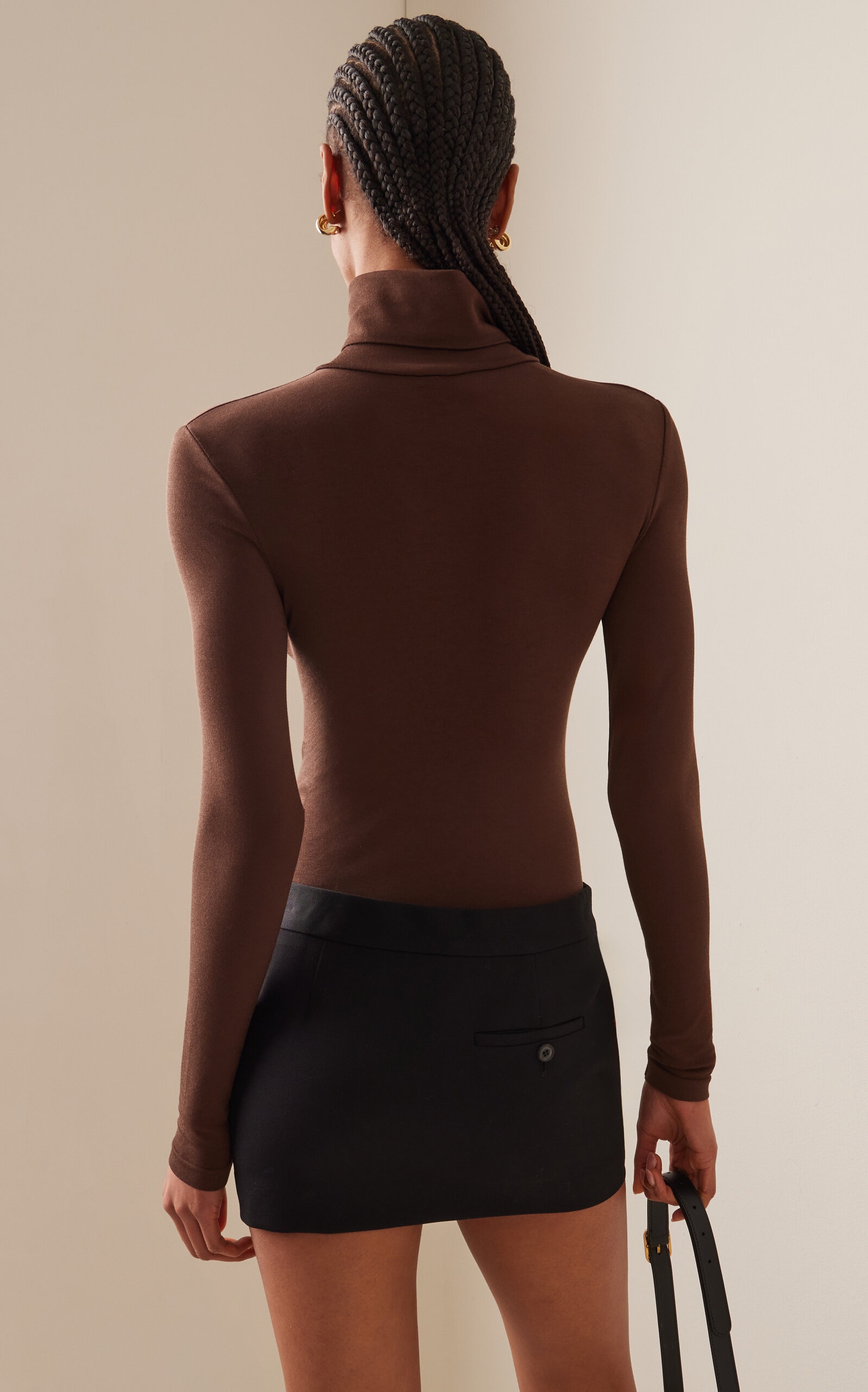 Colorado Turtleneck Jersey Thong Bodysuit brown - 4
