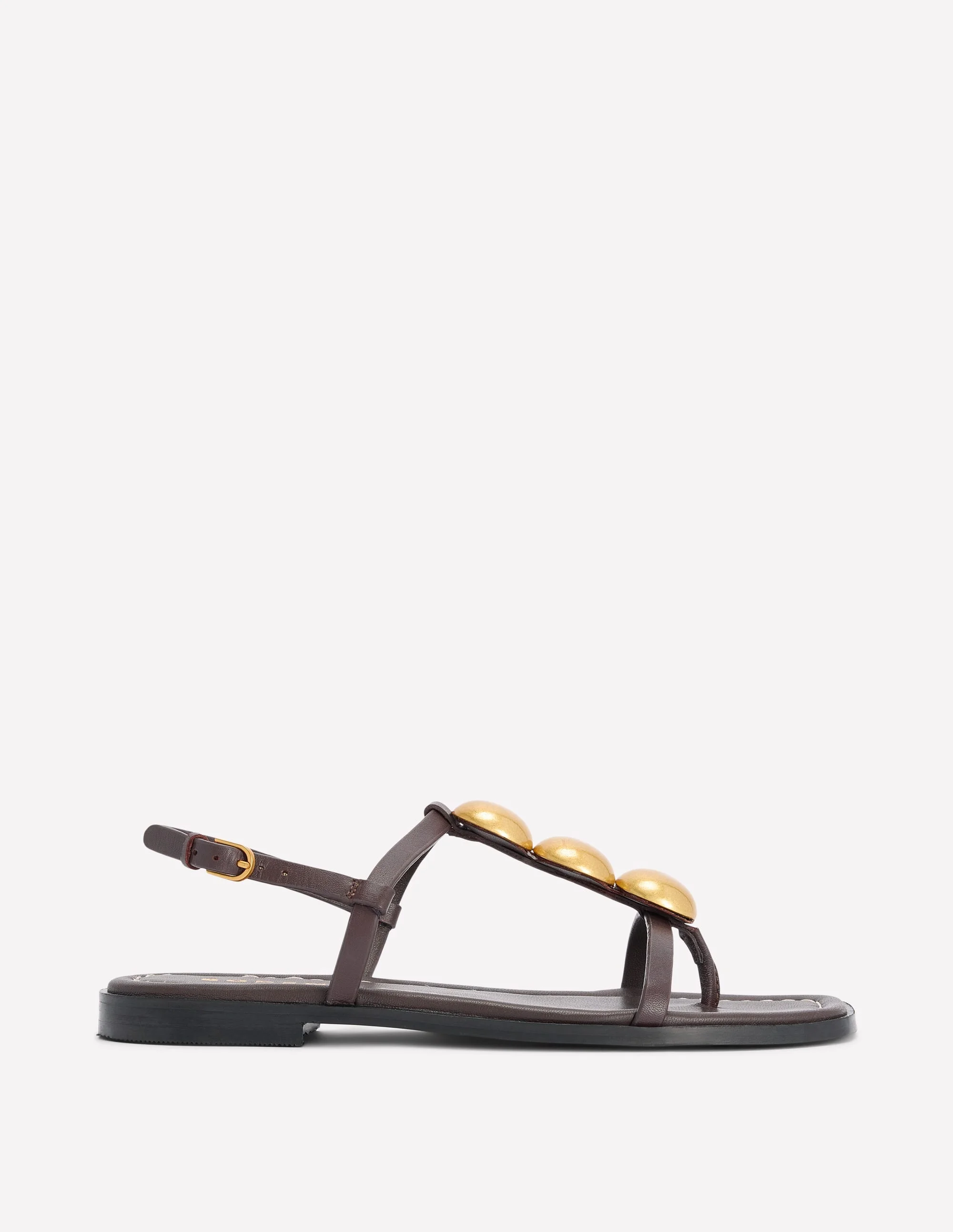Disc Flat Sandals-Dark Chocolate - 1