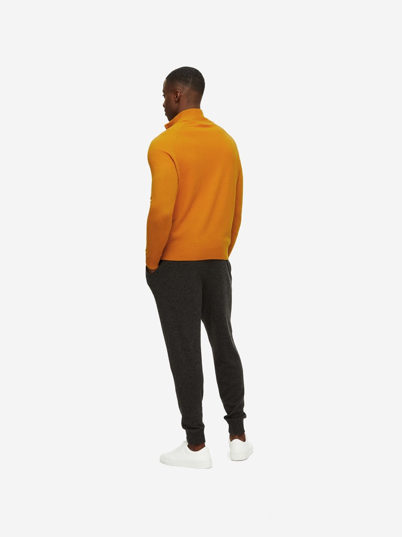 Men's Half-Zip Sweater Finley Cashmere Orange - 4