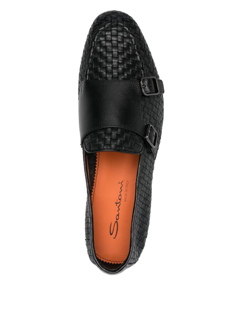 woven-leather monk shoes - 4