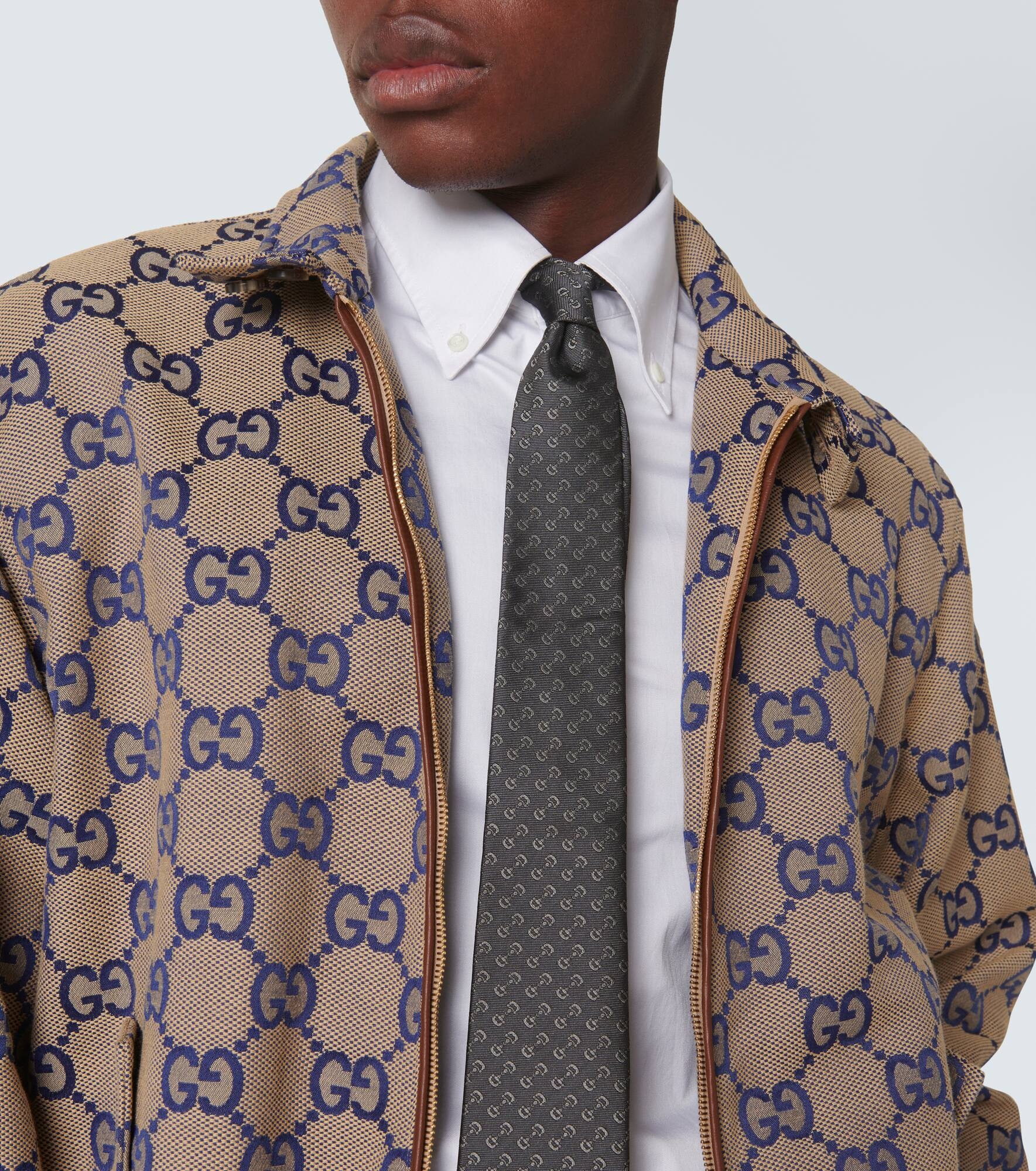 Horsebit silk jacquard tie - 3