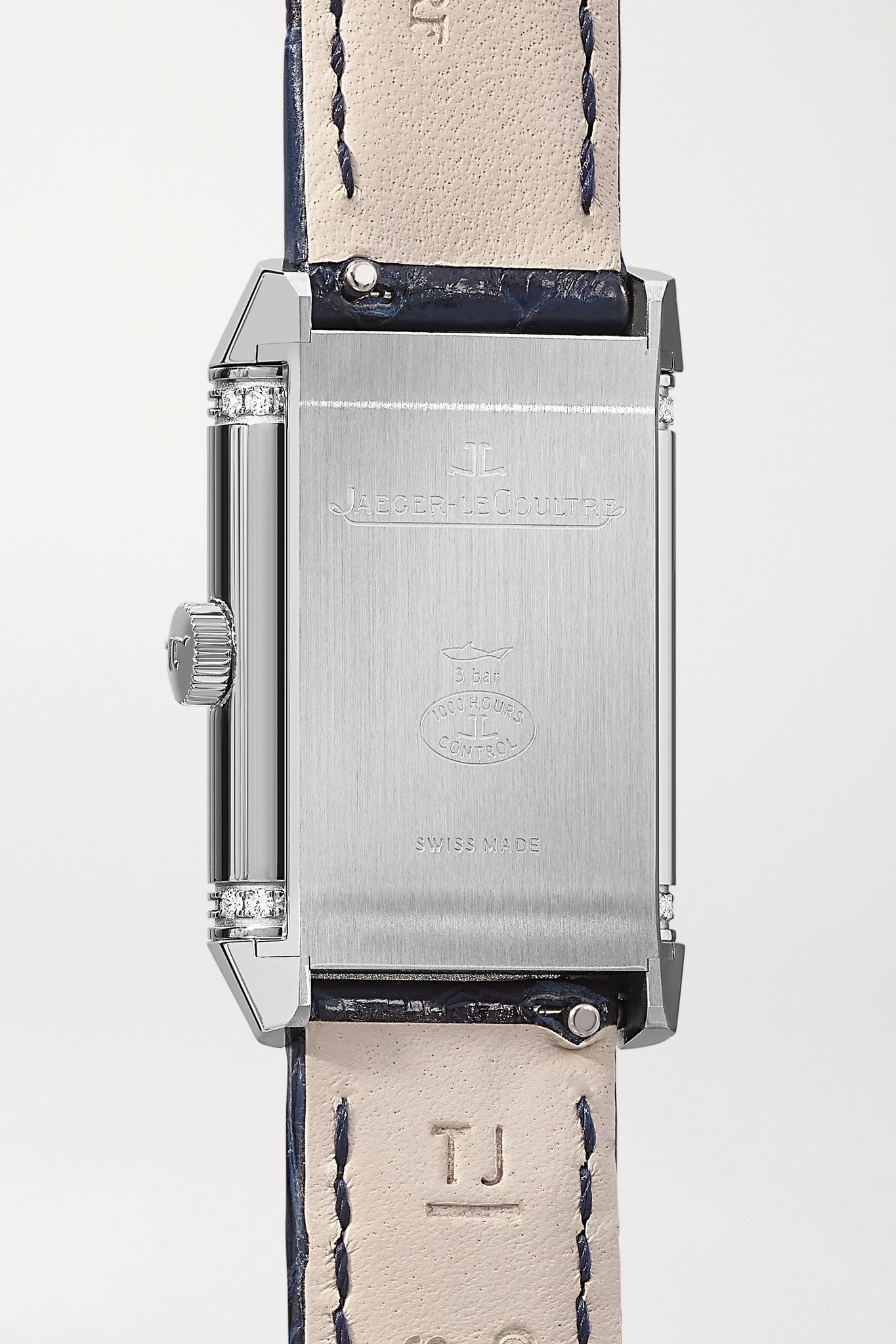 Reverso Classic Duetto 21mm small stainless steel, alligator and diamond watch - 4