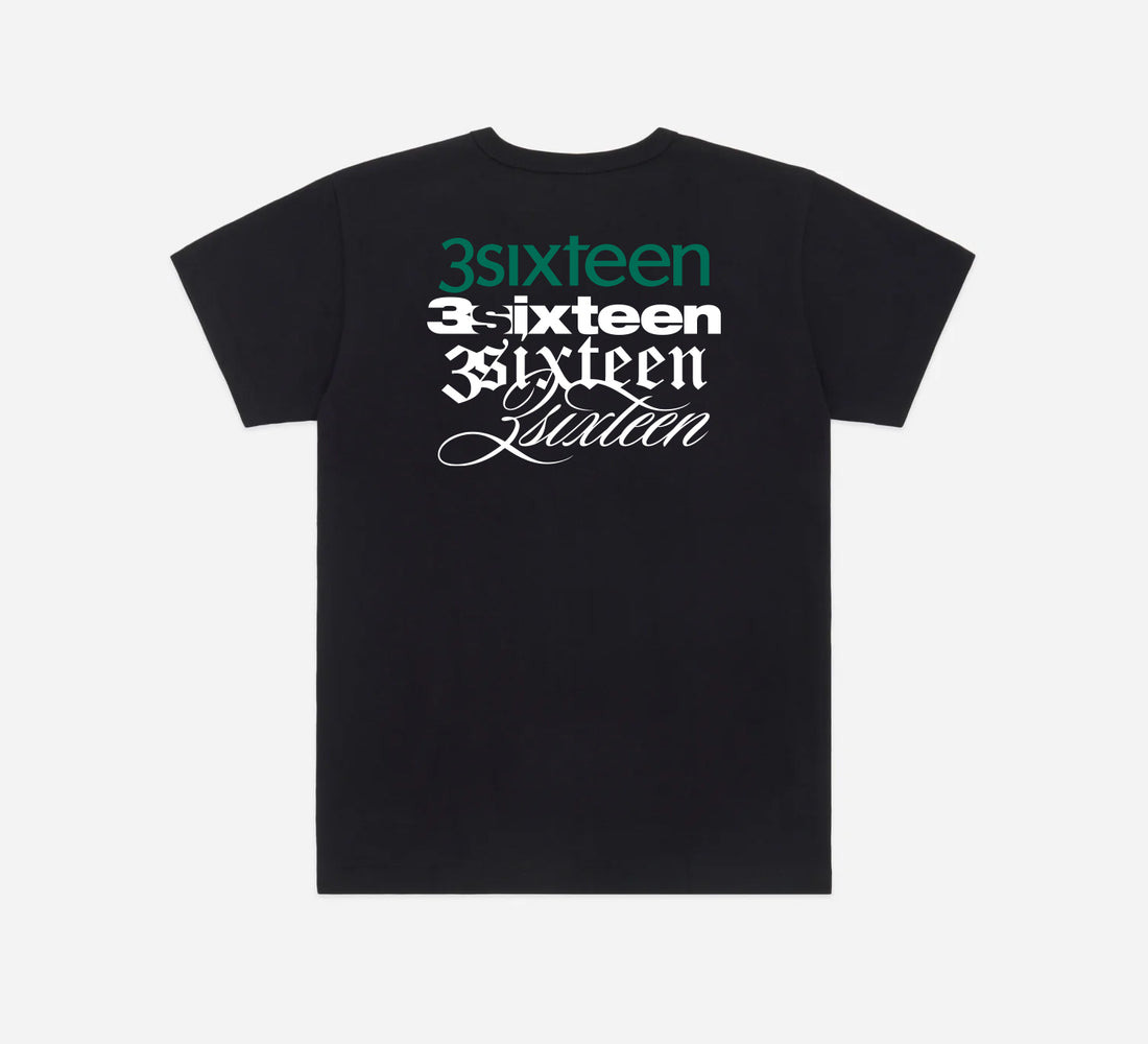 "Stacked Logos" T-Shirt - Black - 2