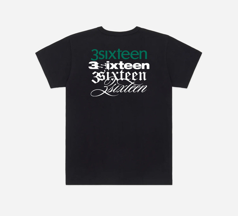 3sixteen "Stacked Logos" T-Shirt - Black outlook