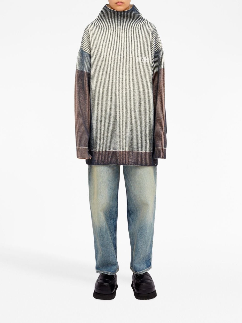 logo-print ribbed jumper - 2