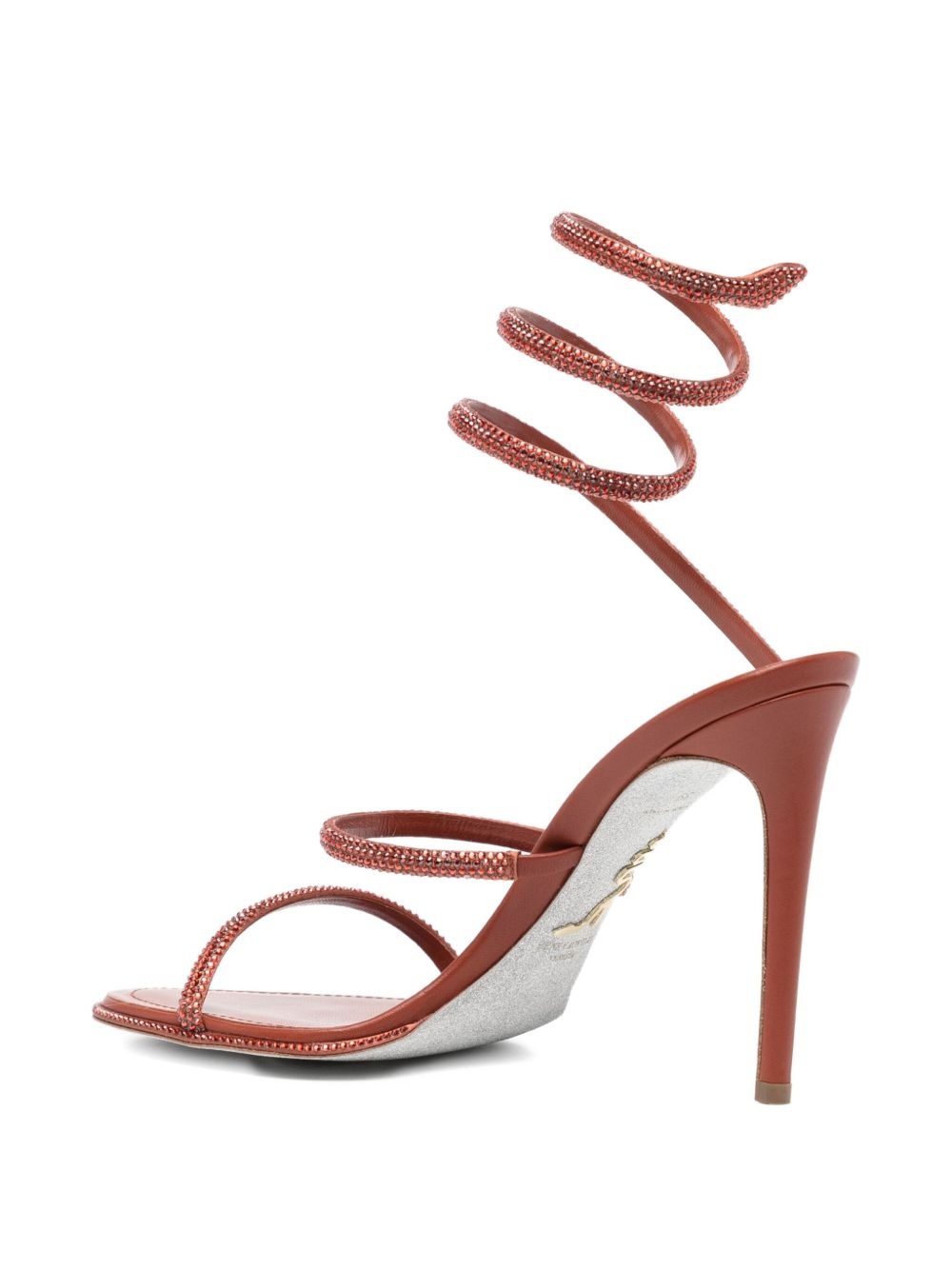 110mm crystal-embellished spiral-wrap sandals - 3