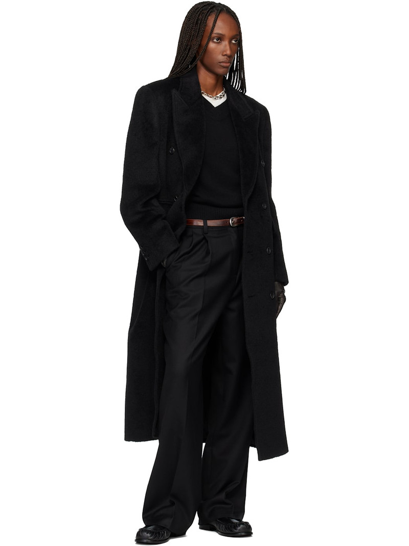 Tonywack Black Wool & Alpaca Fitted Double-Breasted Maxi Coat outlook