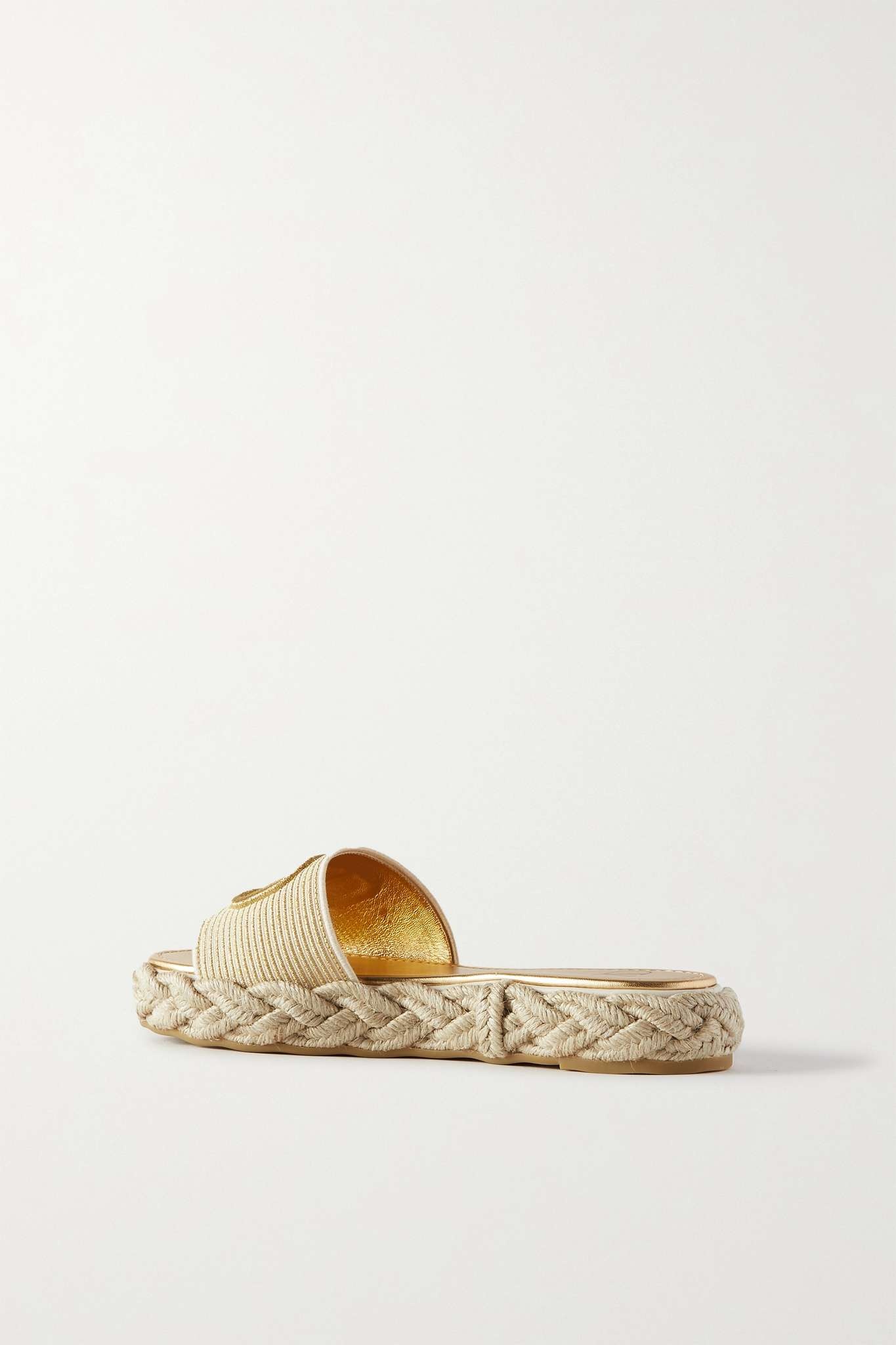 Valentino Garavani VLOGO embroidered woven espadrille slides - 3