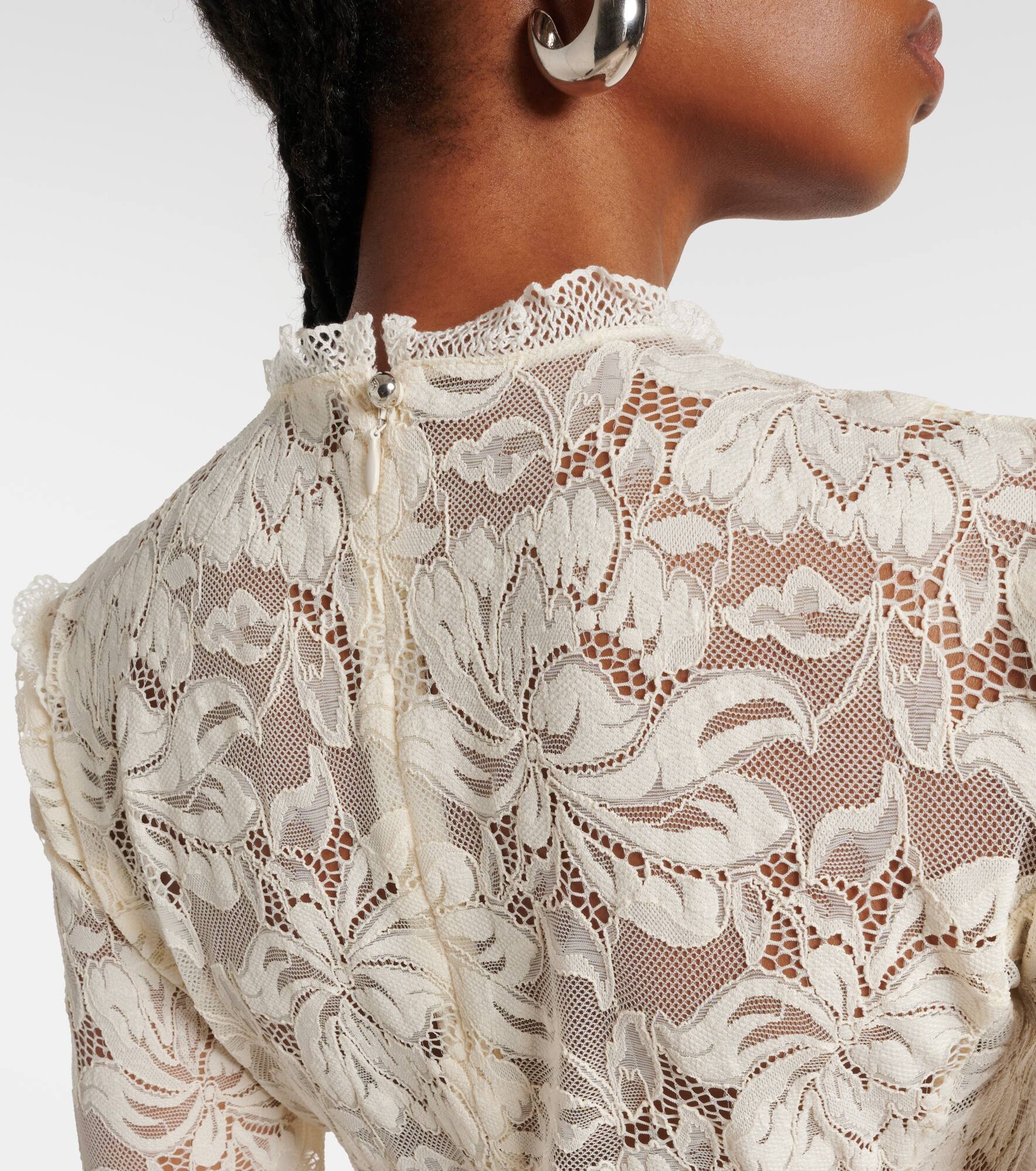 Pleated scalloped lace top - 6