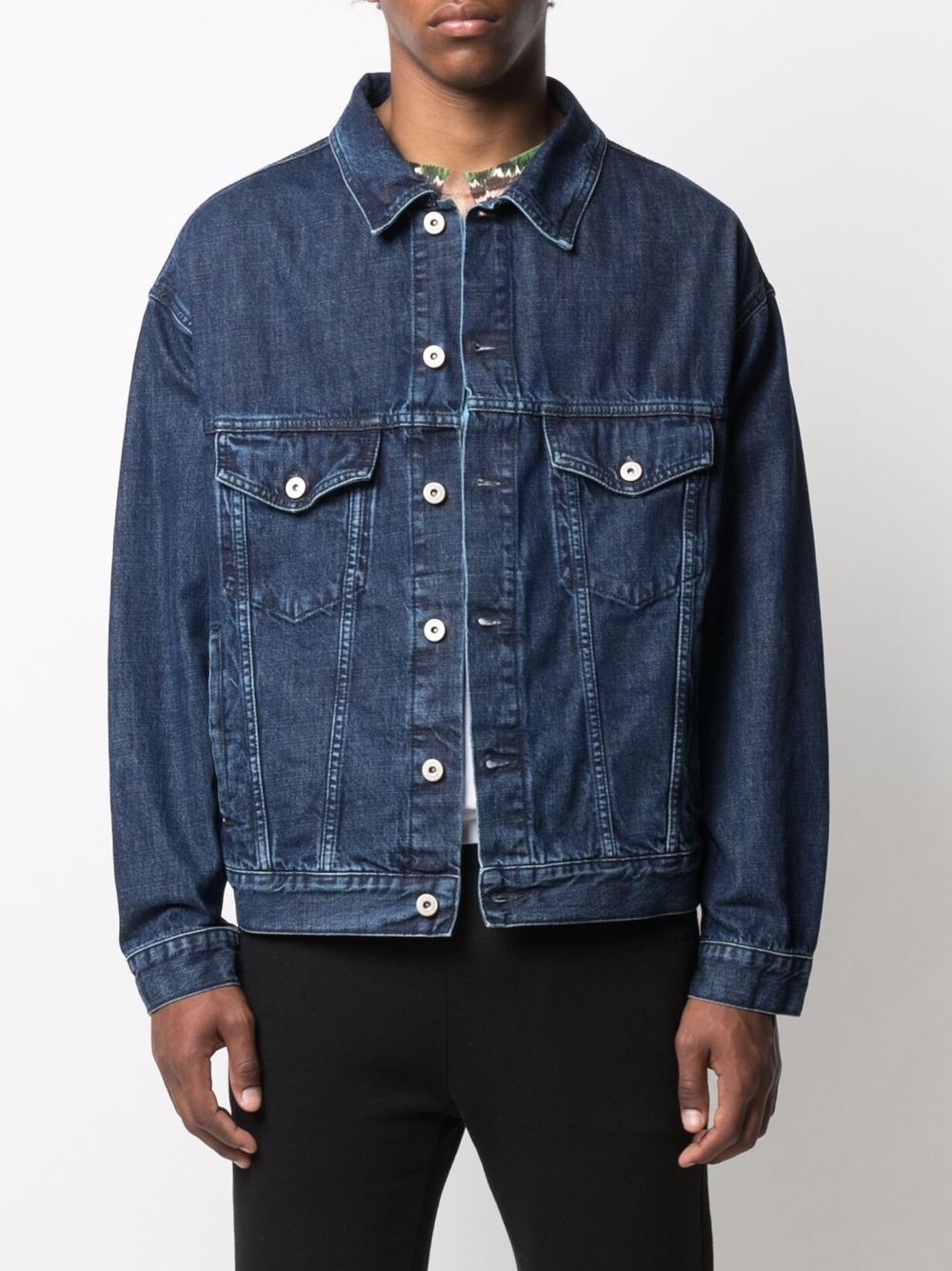 Tempura cross-print denim jacket - 3