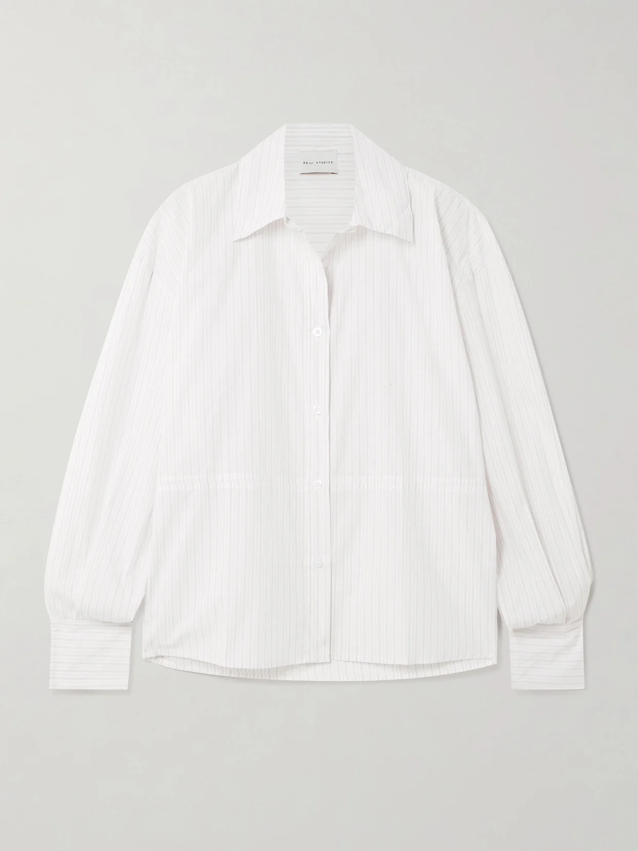 Room Drawstring Striped Organic Cotton-poplin Shirt - 1