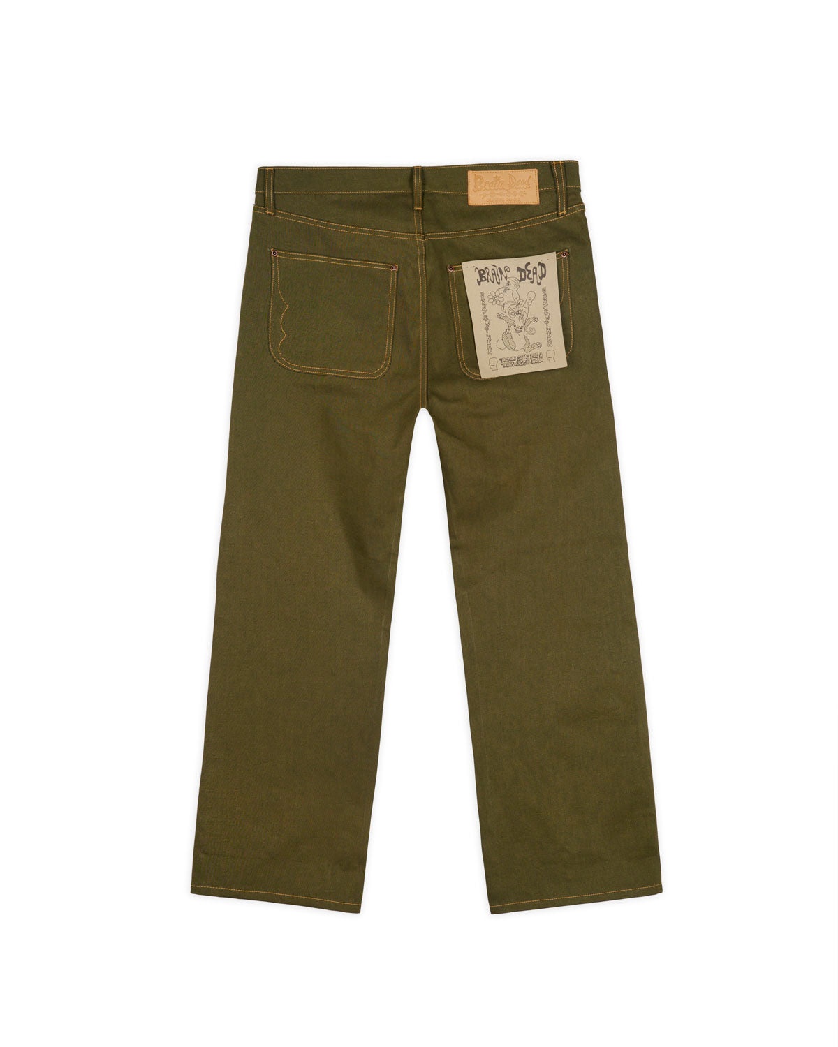 Type 00 13.5oz Selvedge Bull Denim - Olive - 3