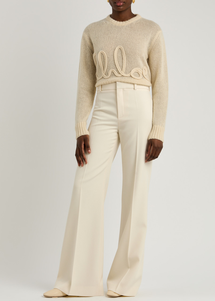 Chloe Flared-leg Wool Trousers - 4