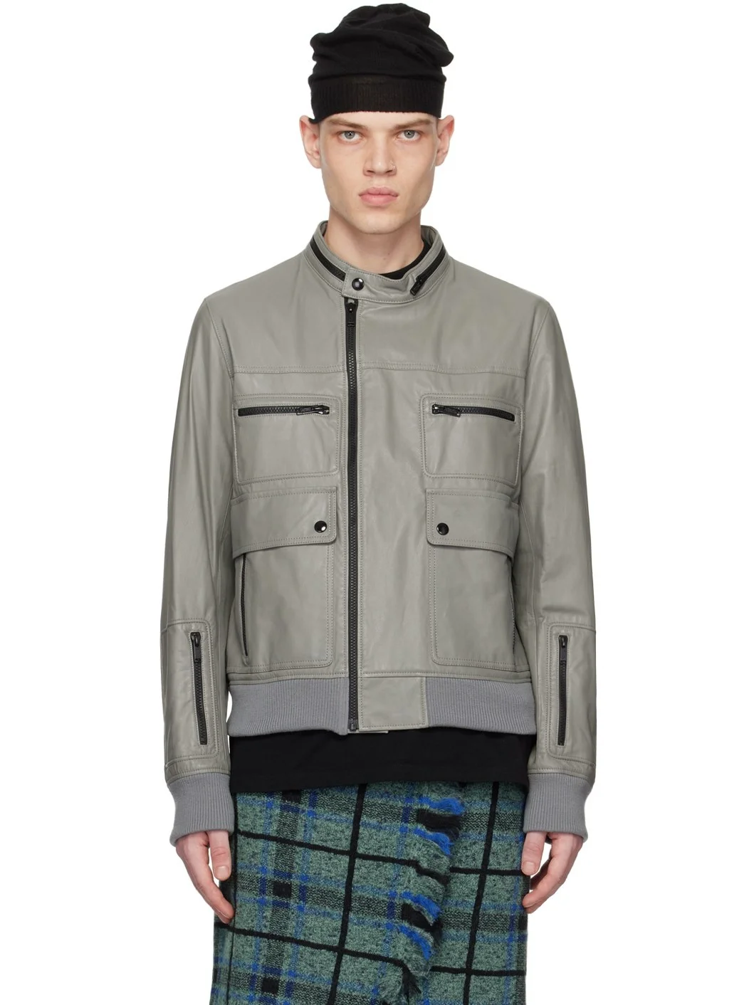 zip-up 바이커 재킷 - 1