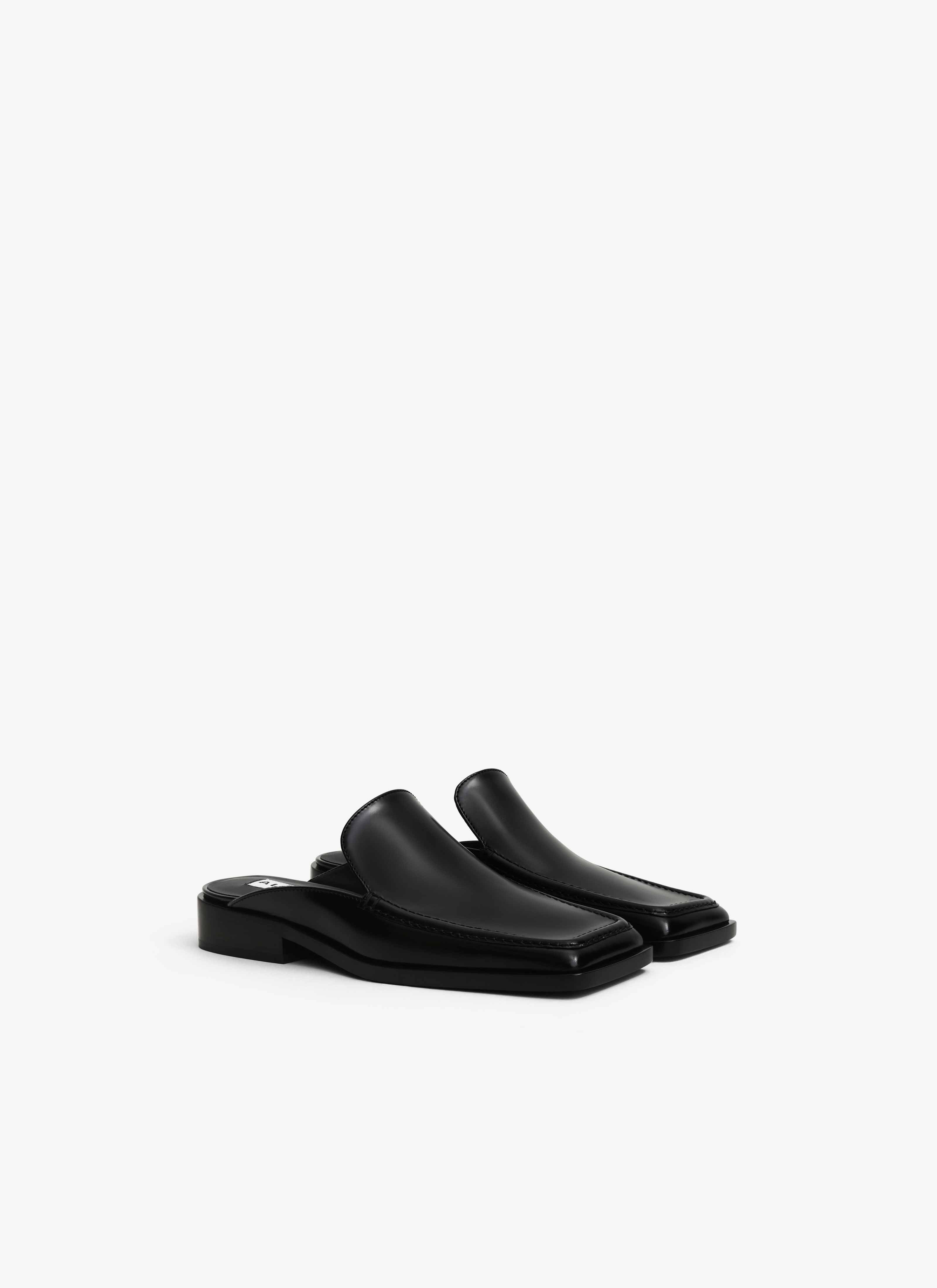 SQUARE LOAFER MULES IN CALFSKIN - 3
