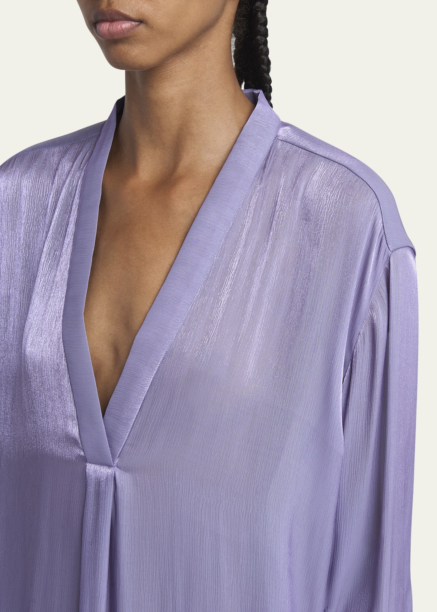 Loose V-Neck Blouse - 5