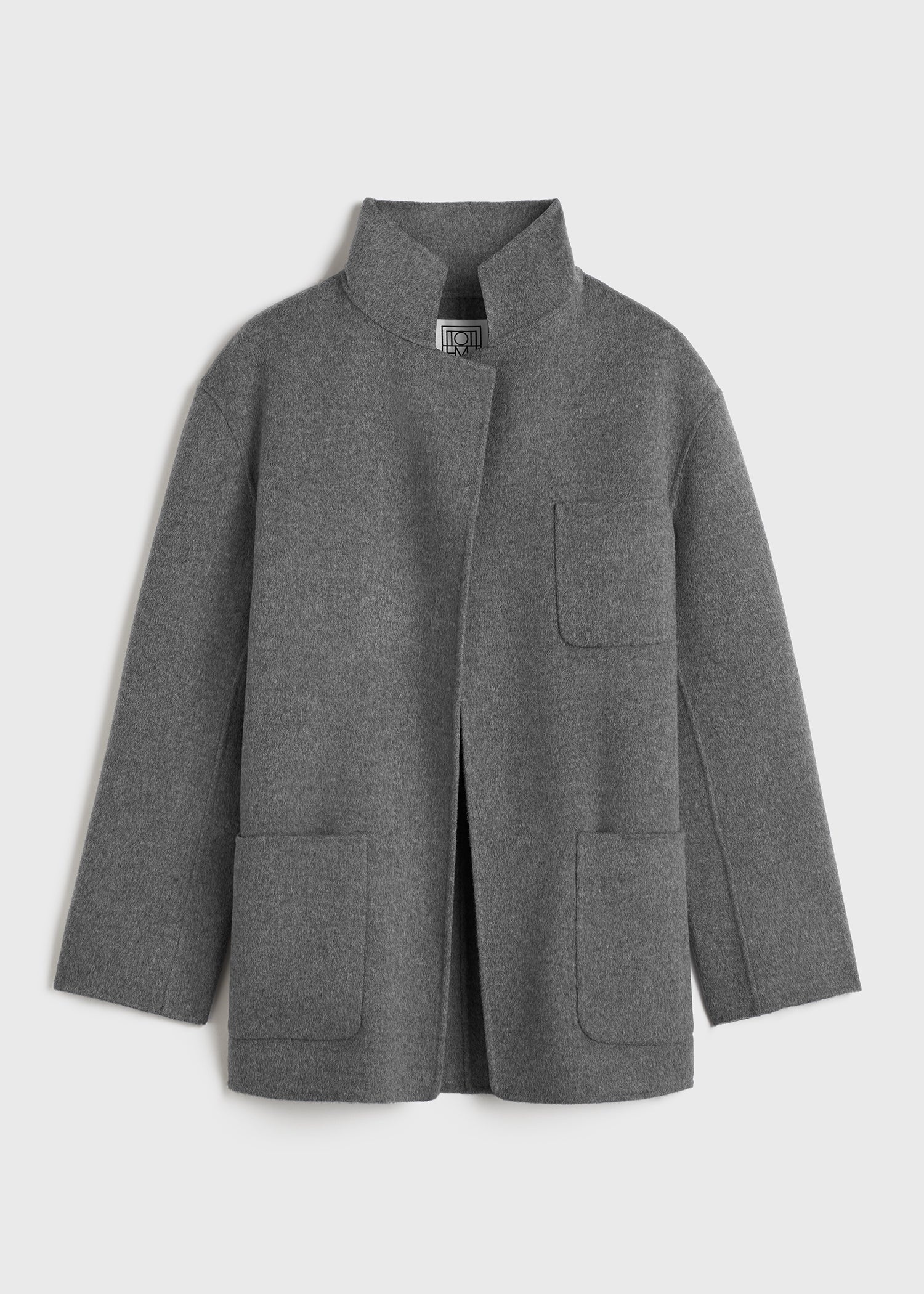 Patch pocket doublé jacket pale grey melange - 1
