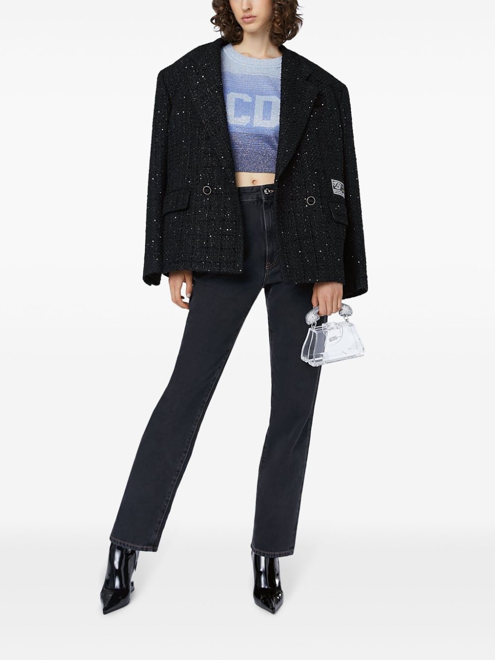 Choker rhinestone-embellished jeans - 2