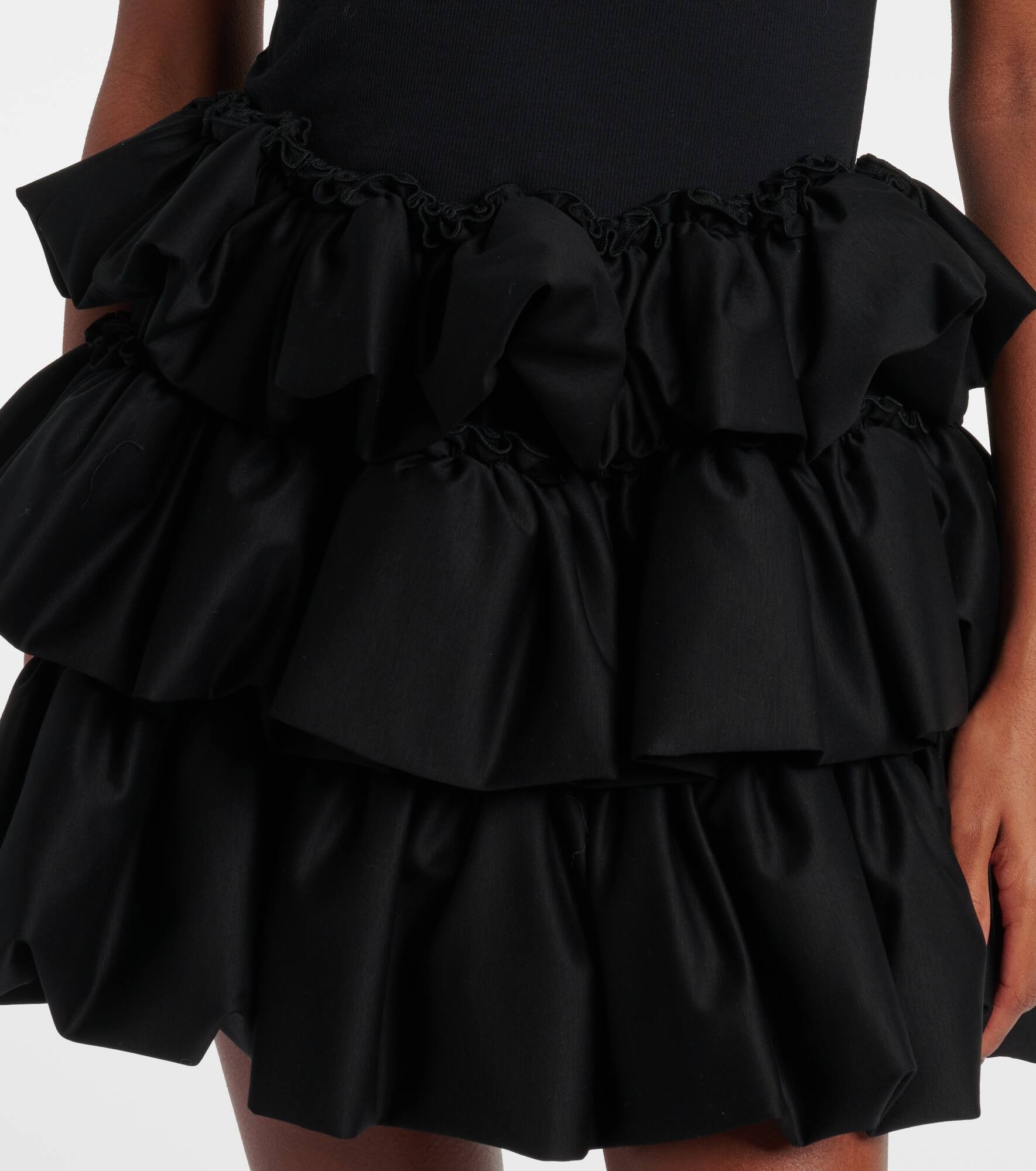 Tiered cotton miniskirt - 4
