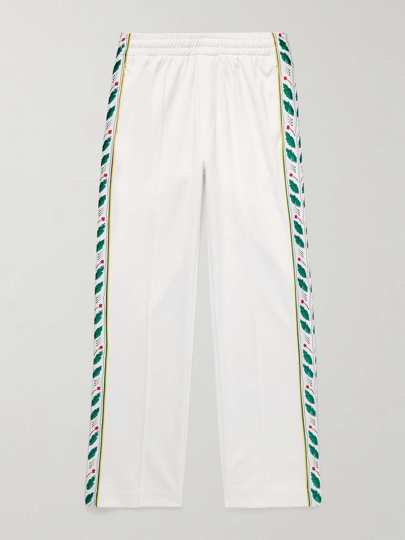 Laurel Straight-Leg Logo-Appliquéd Jersey Sweatpants 1