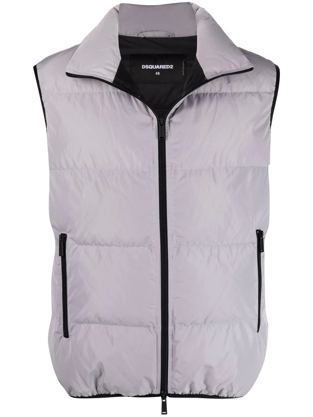 logo-print padded gilet - 1