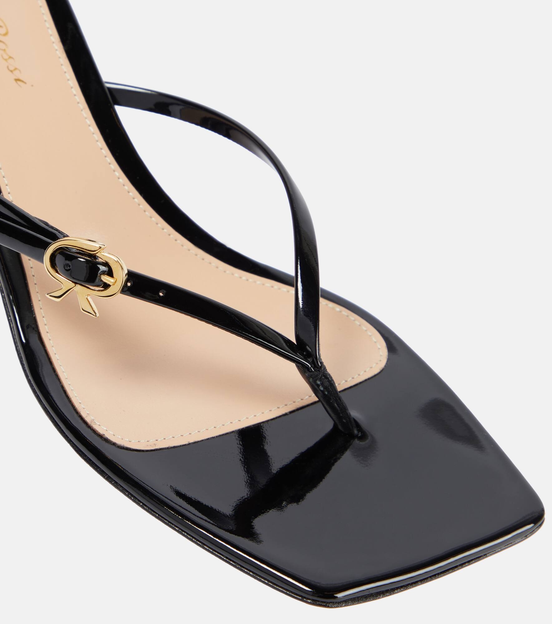 Patent leather thong sandals - 6