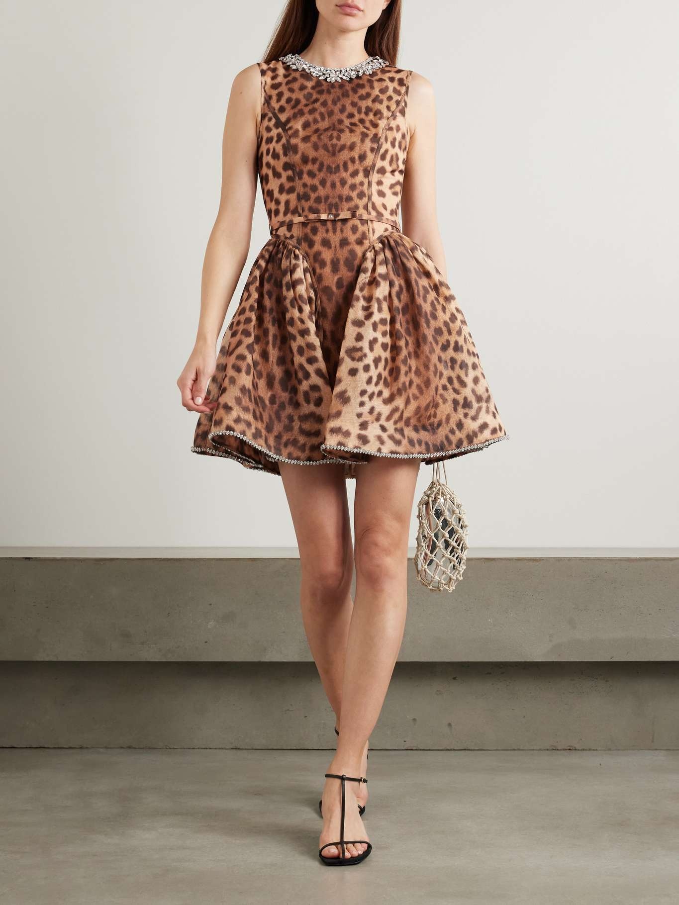 センクリ セットアップ Zimmermann Crush crystal-embellished paneled leopard-print