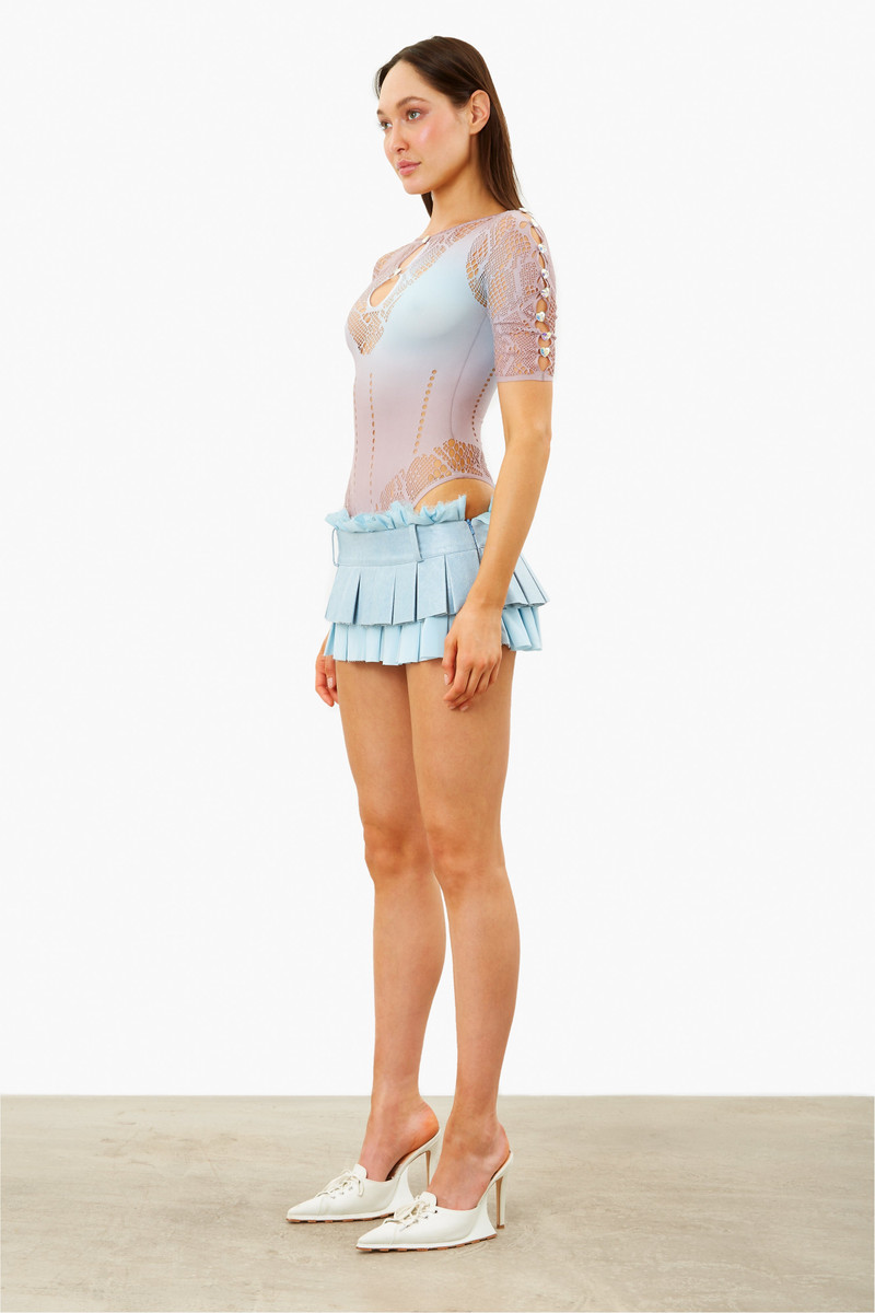 DALLAS DENIM MICRO SKIRT COASTAL FOG 3