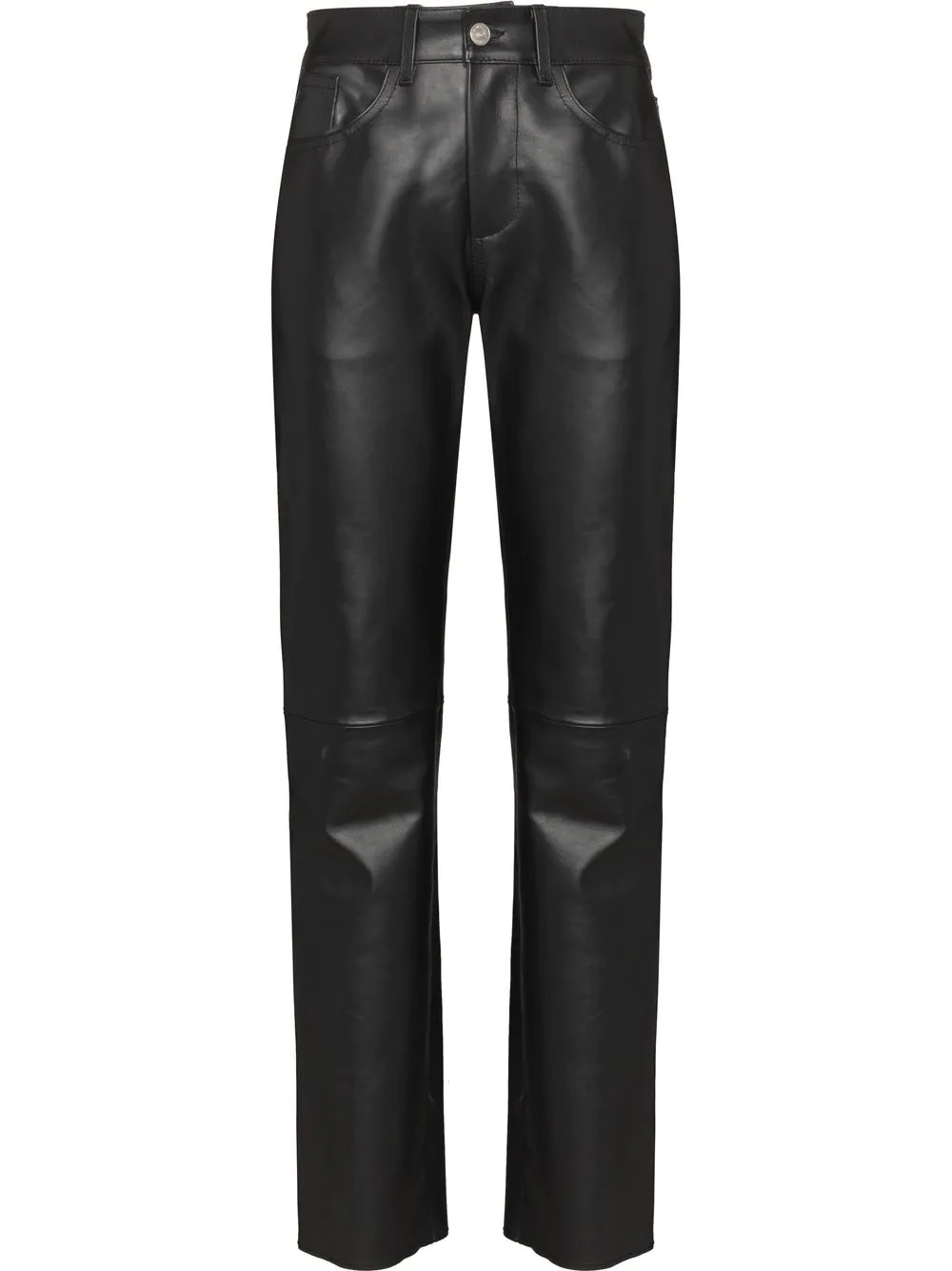 slim-fit leather trousers - 1