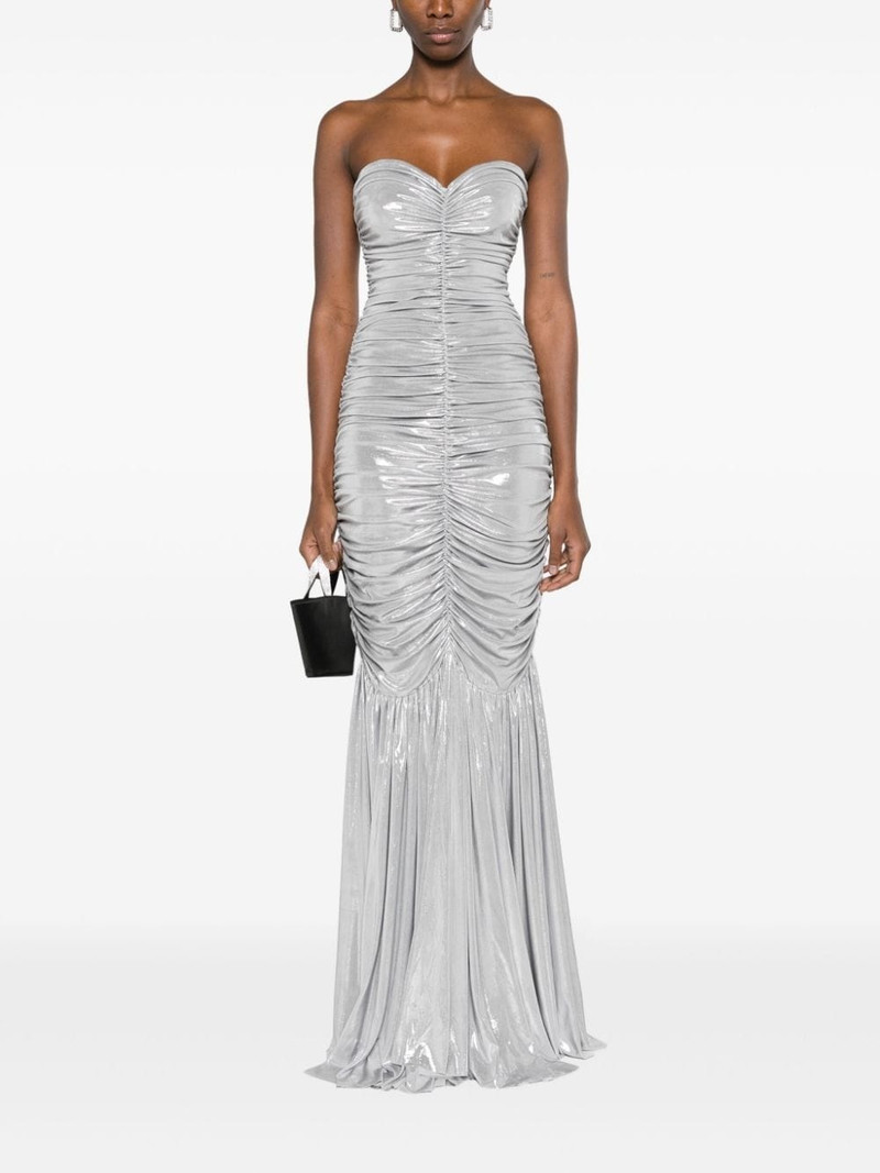 NORMA KAMALI Slinky ruched fishtail gown outlook