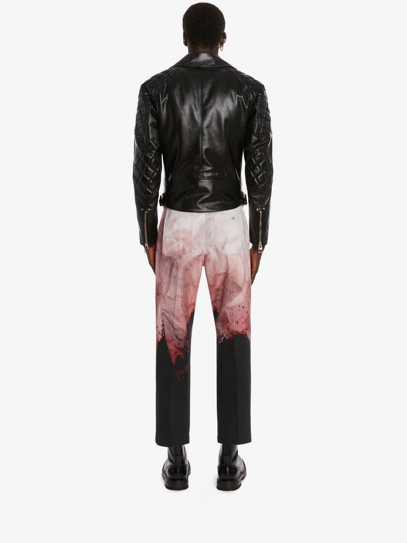 Punk Leather Biker Jacket in Black - 4