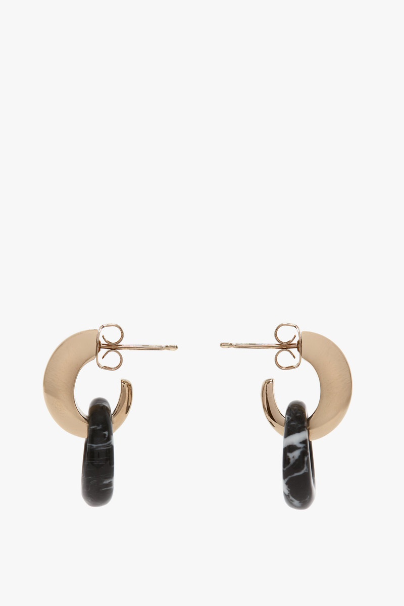 Exclusive Resin Pendant Earrings In Light Gold-Black 1