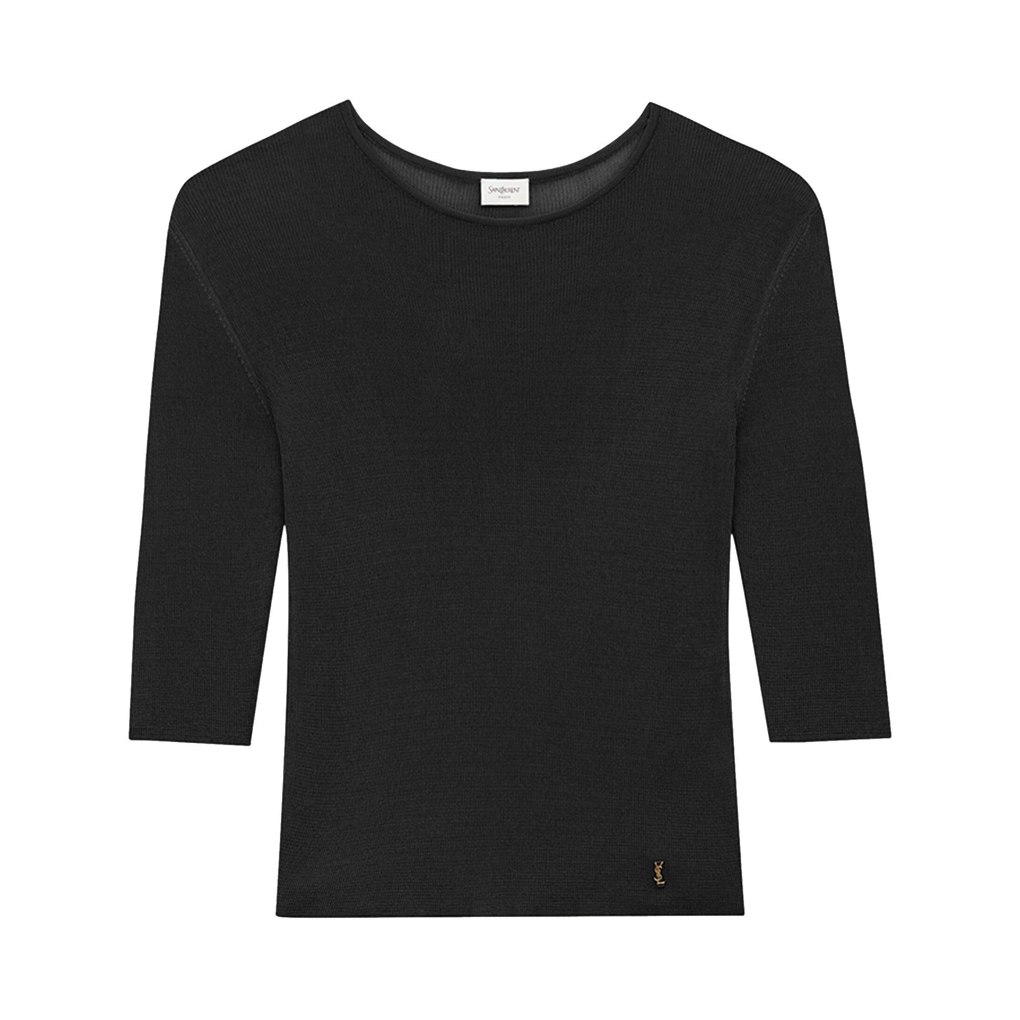 Saint Laurent Cassandre Knit Top 'Black' - 1