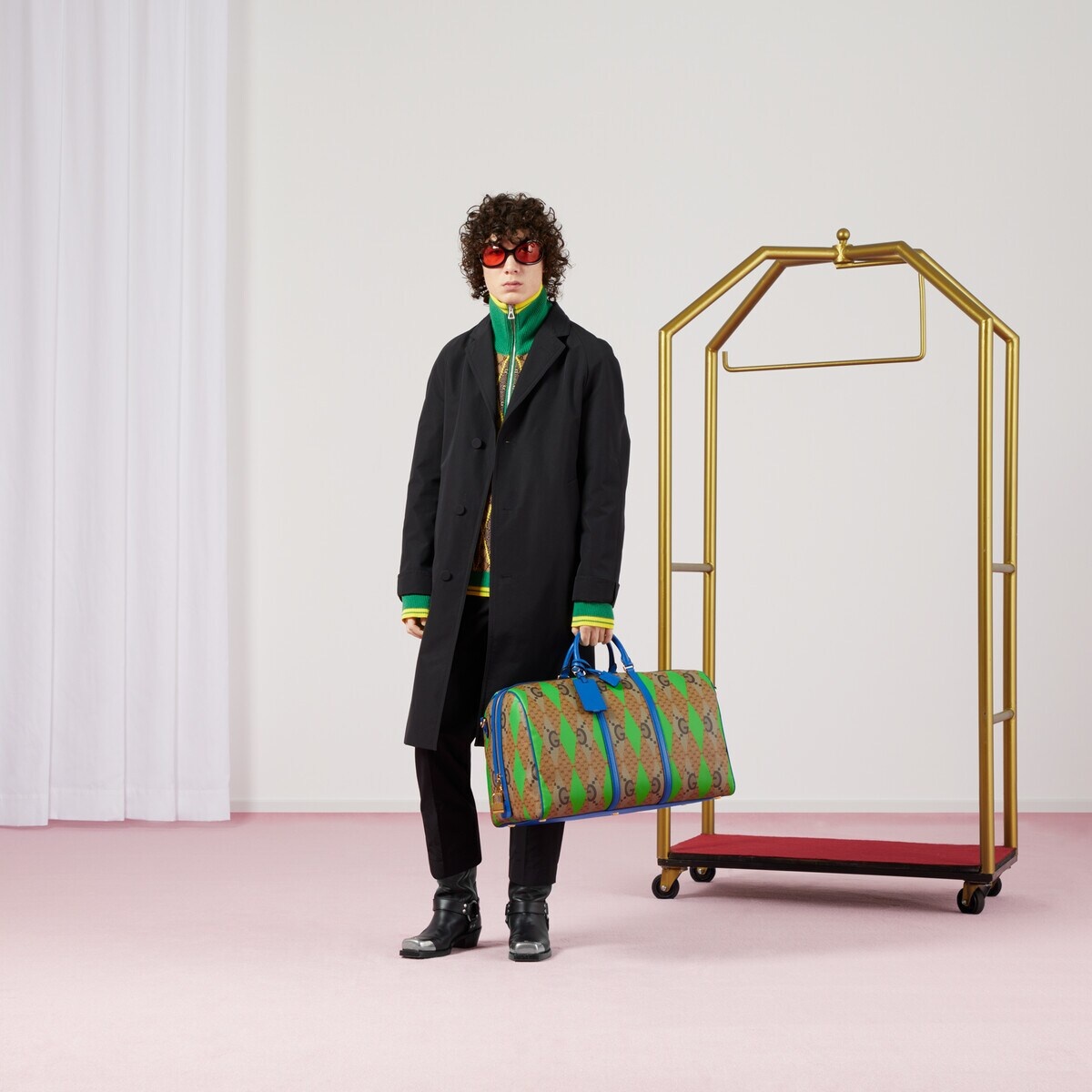 GG rhombus print large duffle bag - 3