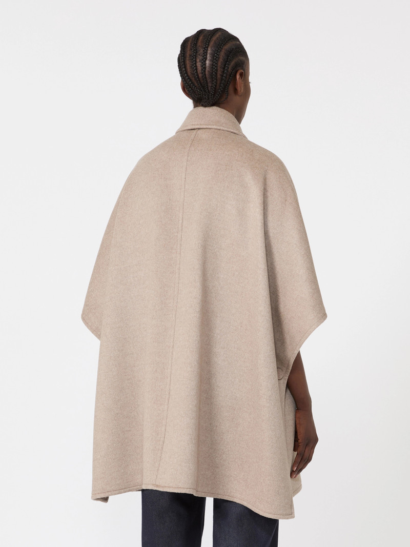 FARAONE Lightweight cashmere broadcloth cape - TAWNY BRONZE BROWN 4