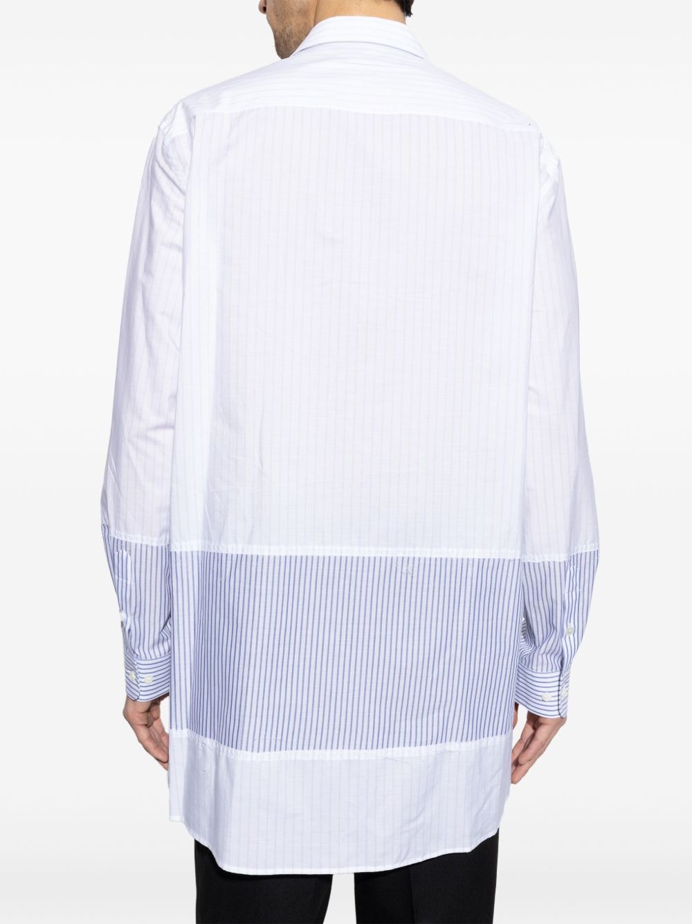striped panelled shirt - 4